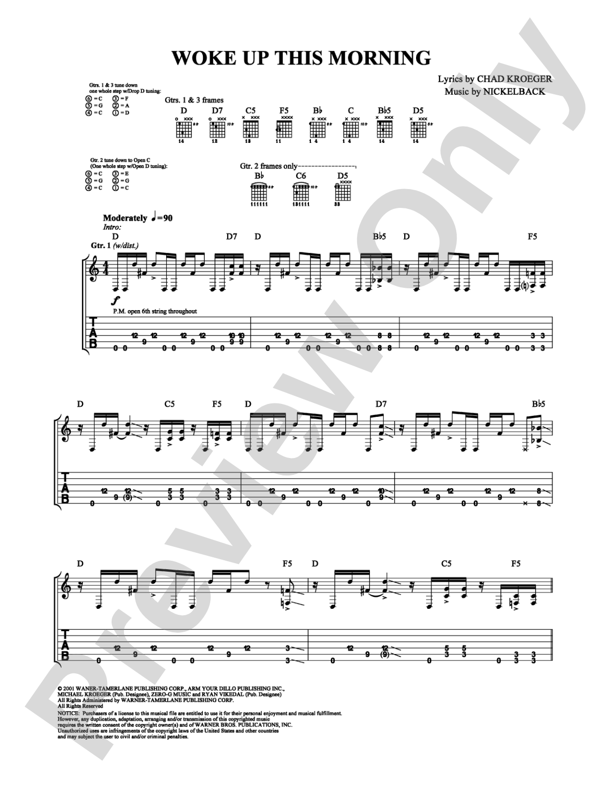 Woke Up This Morning: Guitar TAB Digital Sheet Music