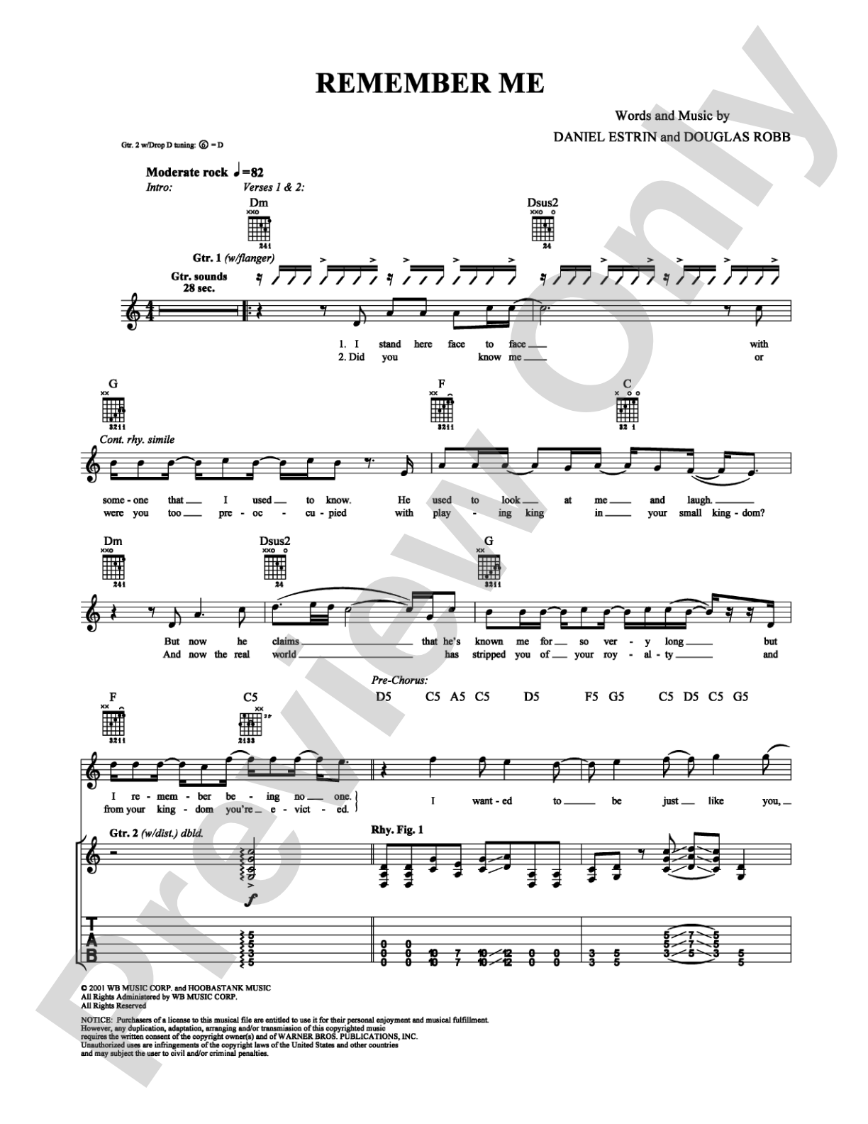 Remember Me: Guitar TAB Digital Sheet Music