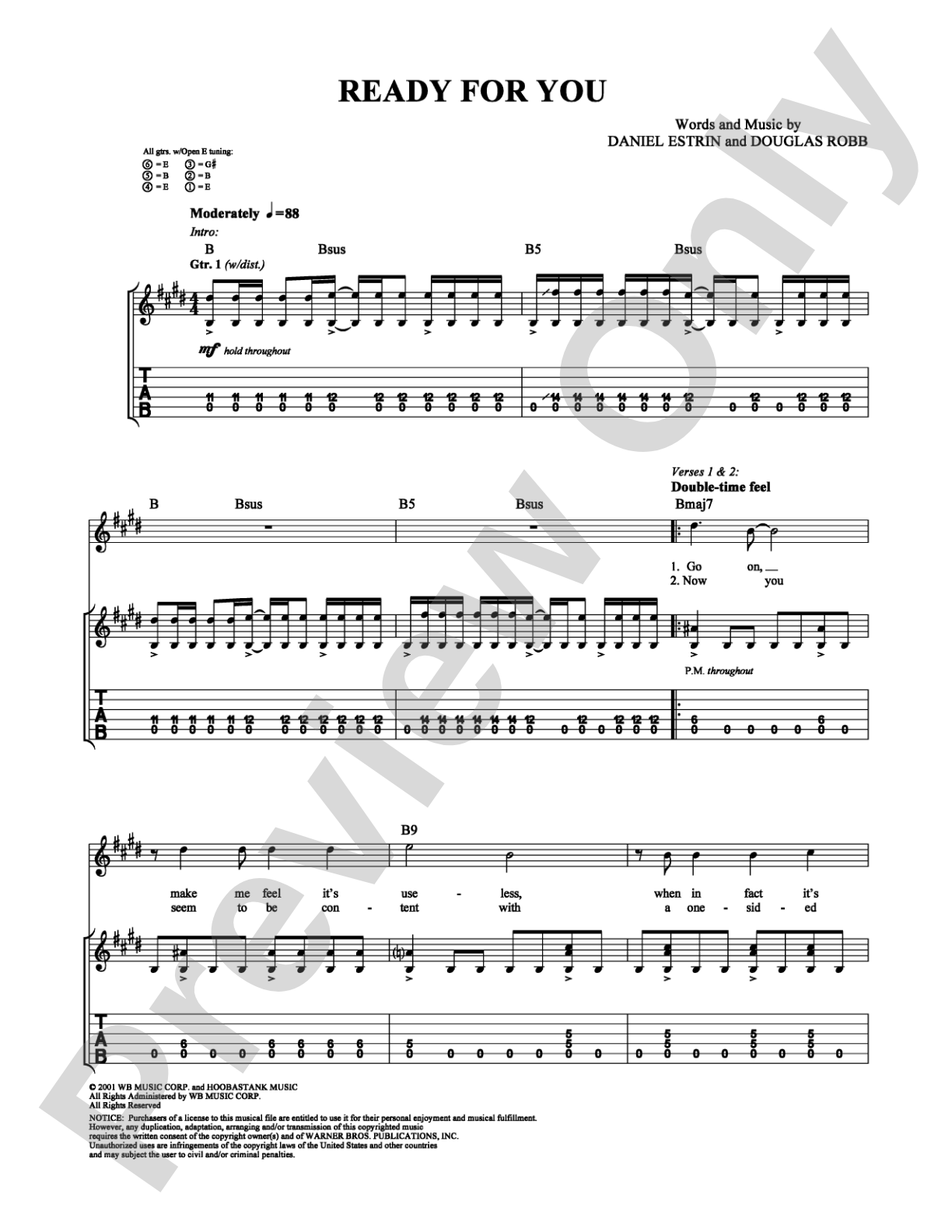 Ready for You: Guitar TAB Digital Sheet Music