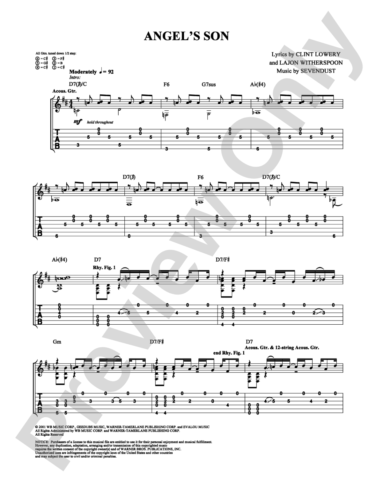 Angel's Son: Guitar TAB Digital Sheet Music