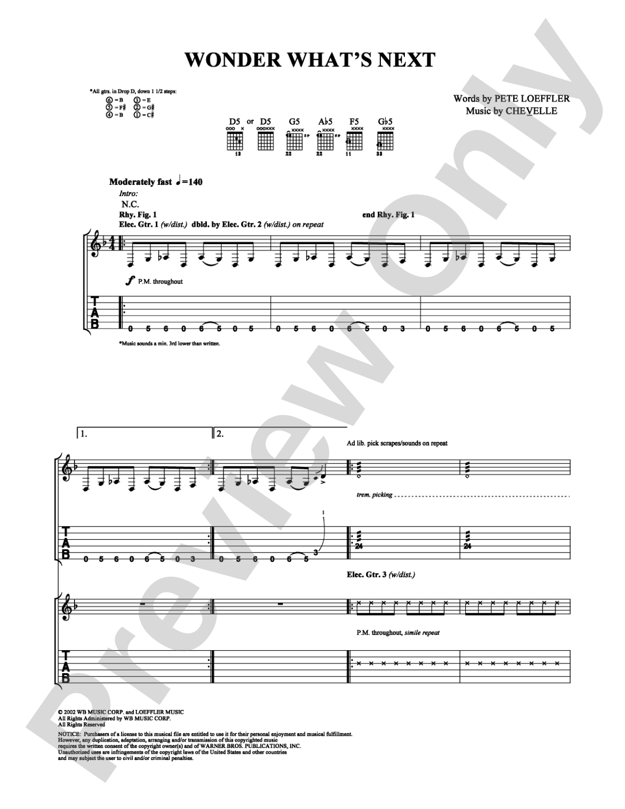 Wonder What's Next: Guitar TAB Digital Sheet Music