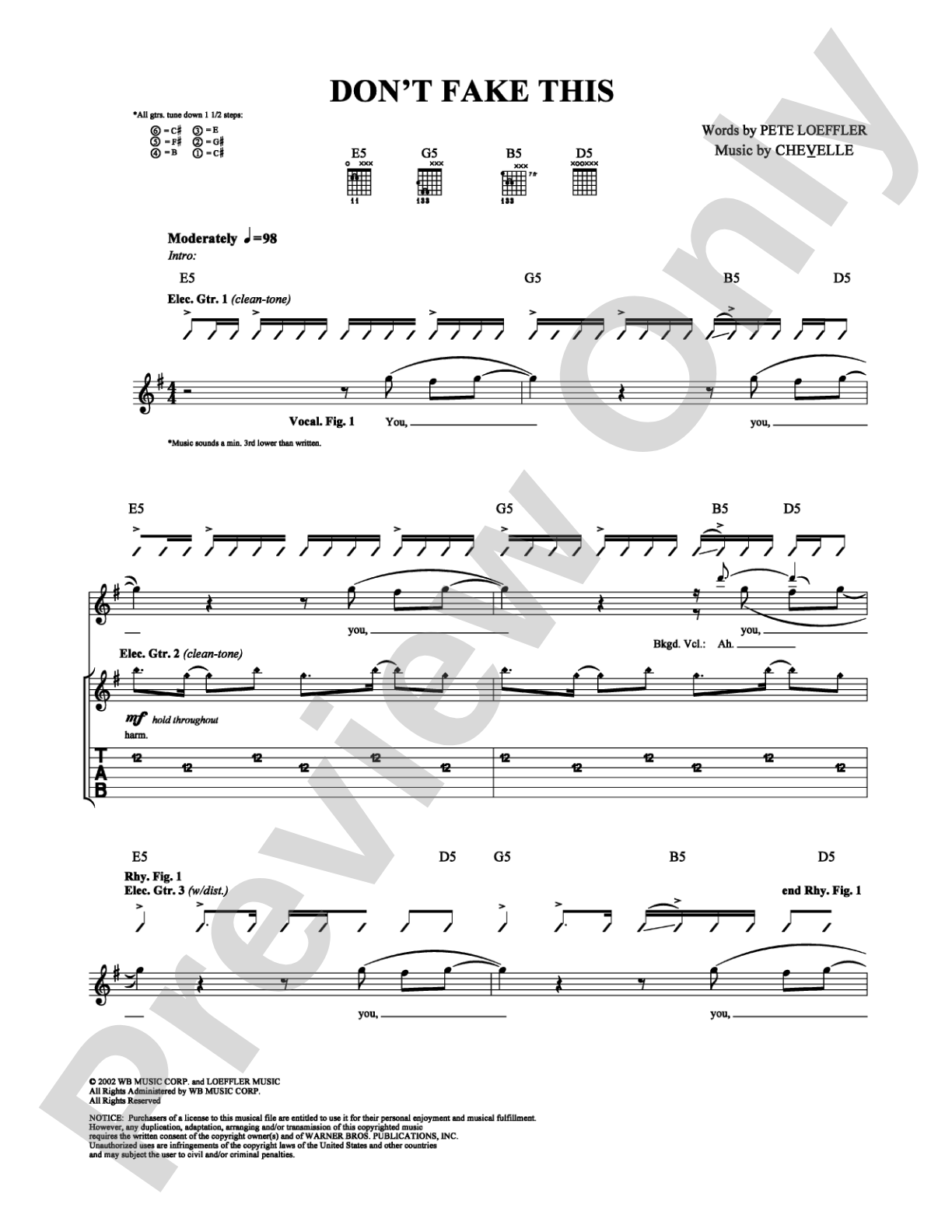Don't Fake This: Guitar TAB Digital Sheet Music