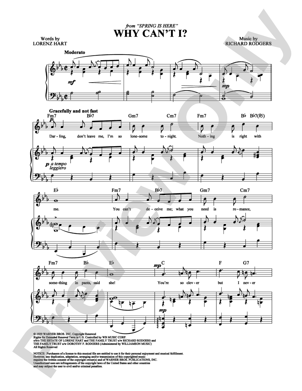 Why Can't I?: Piano/Vocal/Chords Digital Sheet Music