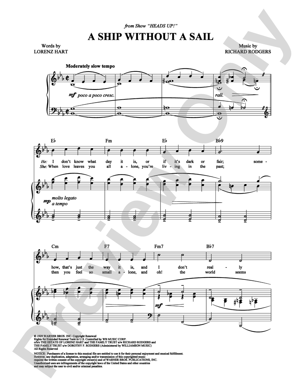 A Ship Without A Sail: Piano/Vocal/Chords Digital Sheet Music