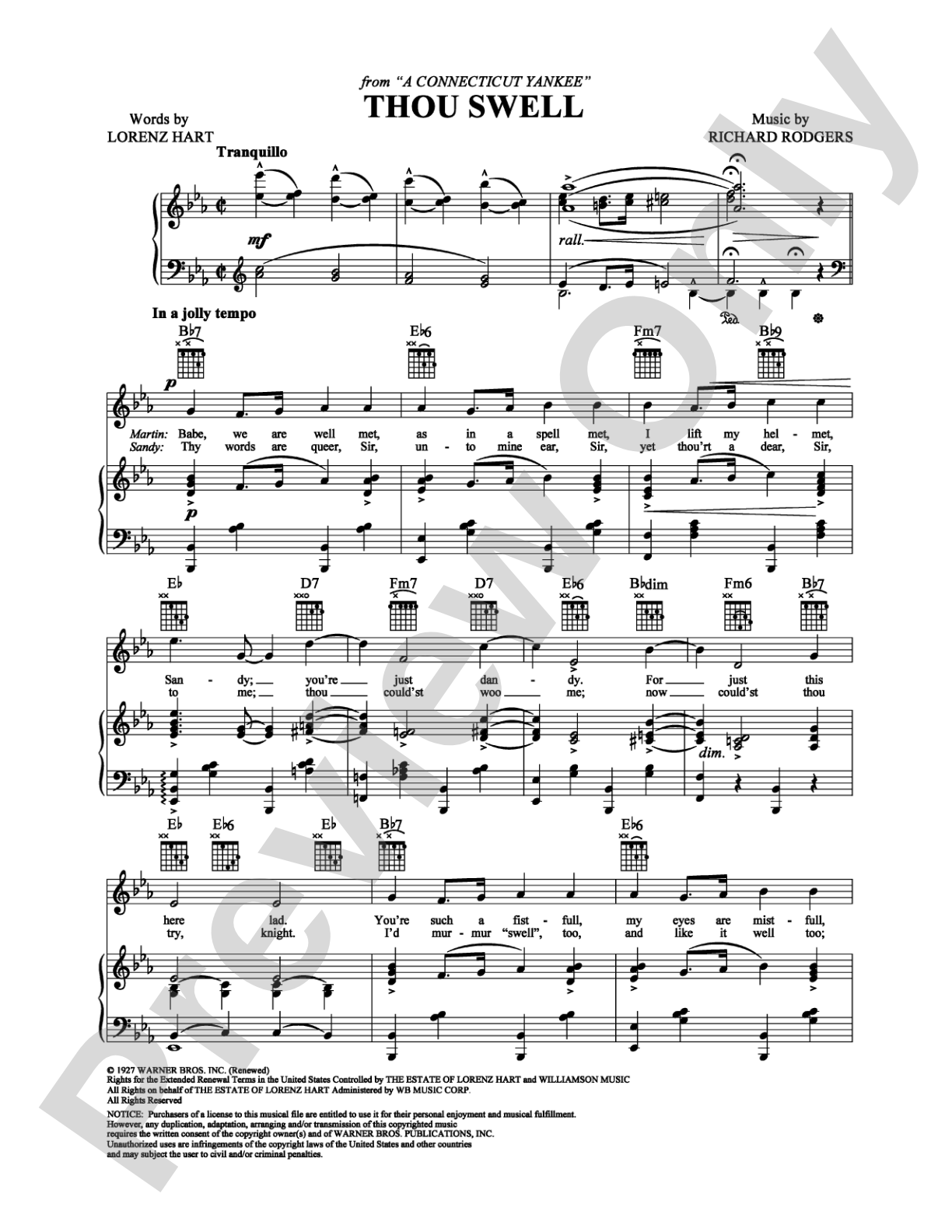 Thou Swell: Piano/Vocal/Chords Digital Sheet Music
