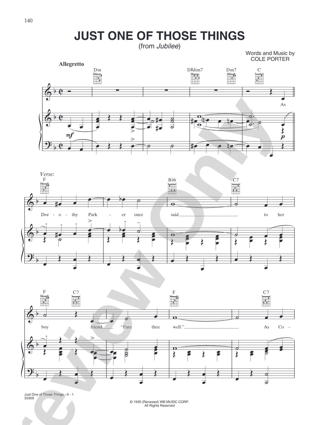 Just One of Those Things (from "Jubilee"): Piano/Vocal/Chords