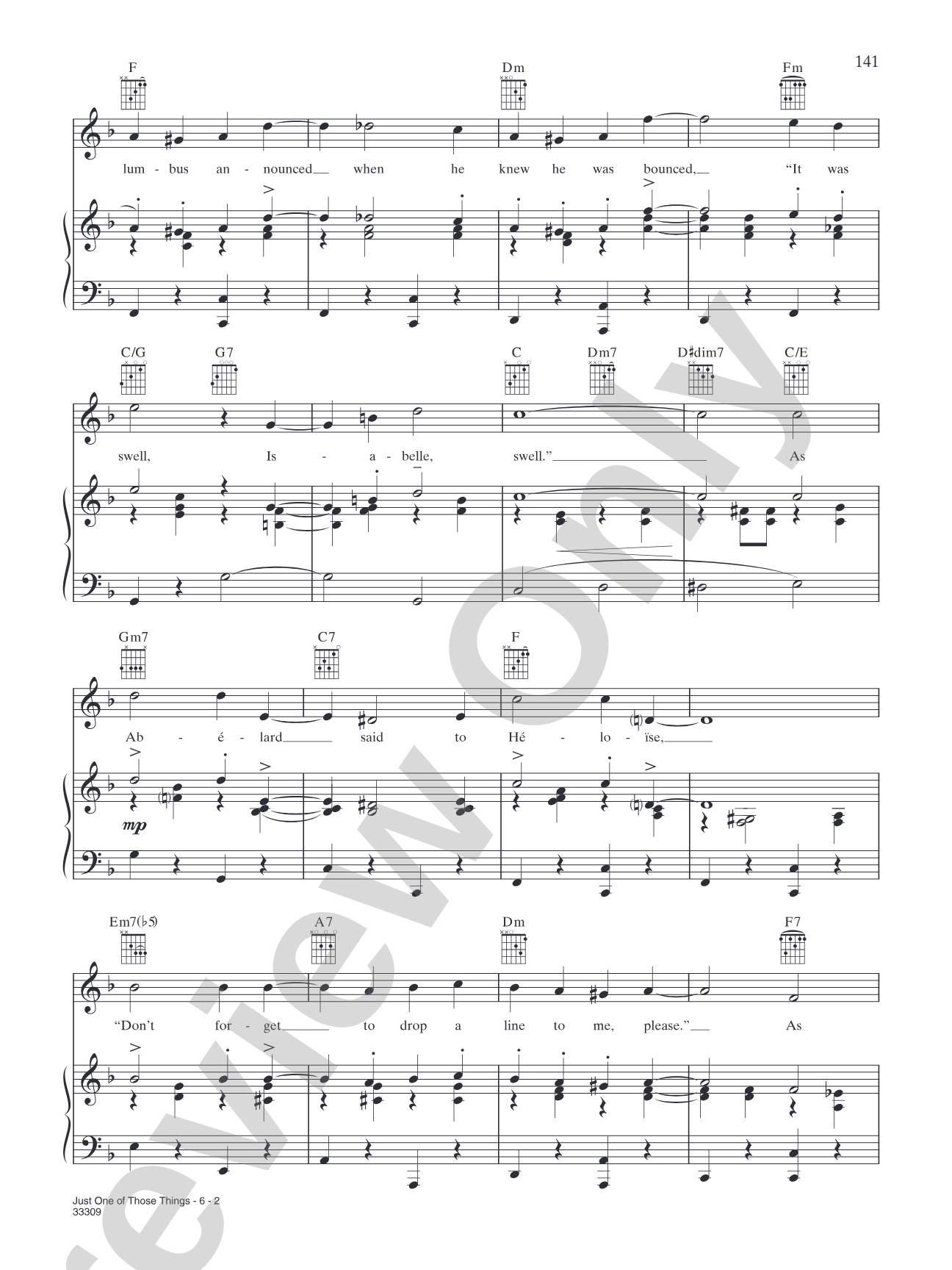 Just One of Those Things (from "Jubilee"): Piano/Vocal/Chords