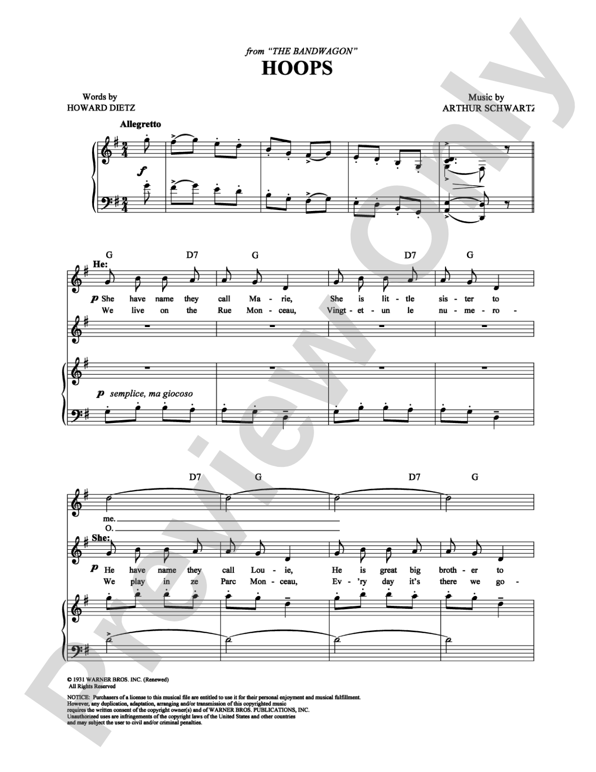 Hoops: Piano/Vocal/Chords Digital Sheet Music