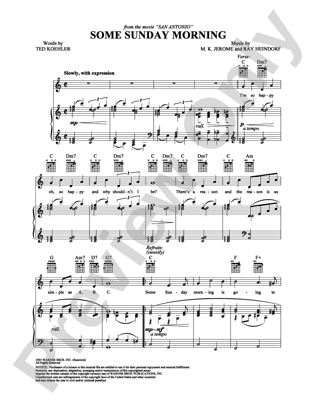 Some Sunday Morning: Piano/Vocal/Chords Digital Sheet Music