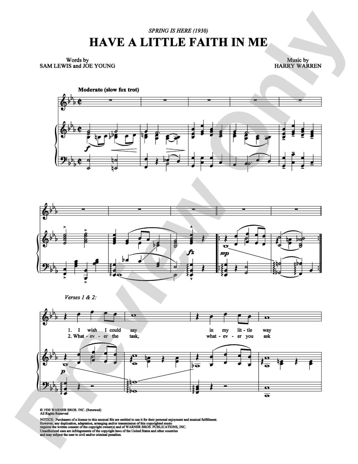 Have a Little Faith in Me: Piano/Vocal/Chords Digital Sheet Music