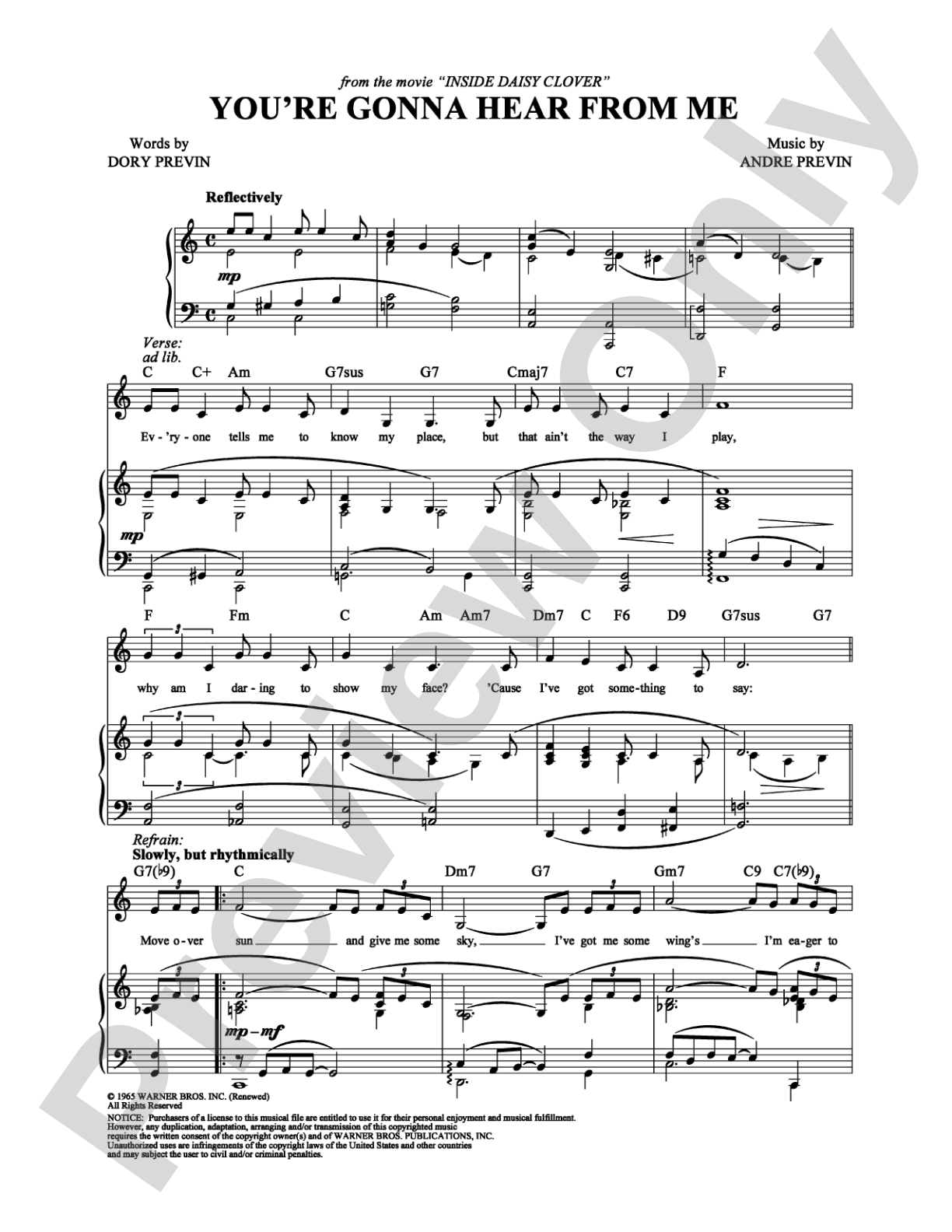 You're Gonna Hear From Me: Piano/Vocal/Chords Digital Sheet Music