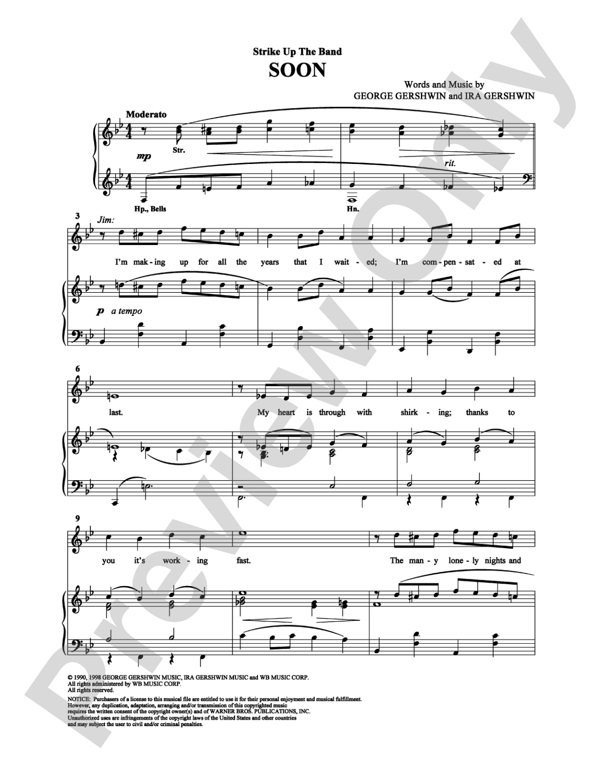 Soon: Piano/Vocal/Chords Digital Sheet Music