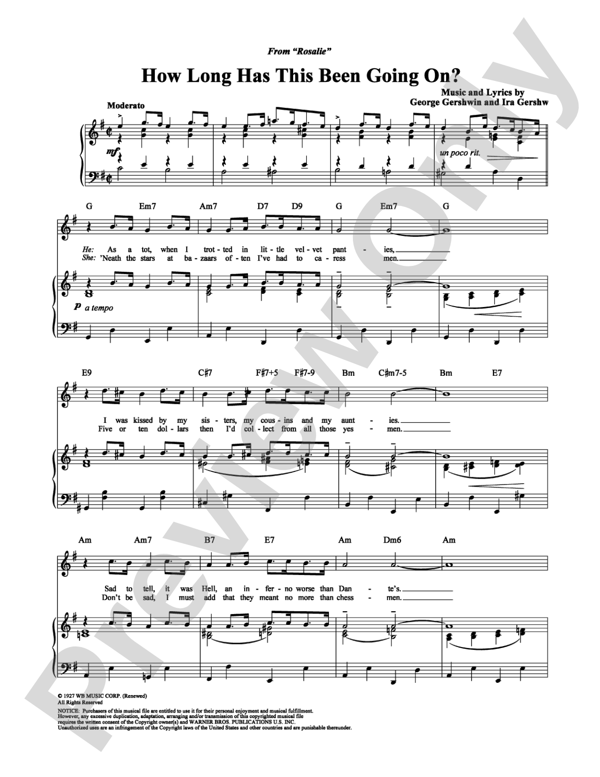 How Long Has This Been Going On?: Piano/Vocal/Chords Digital Sheet Music