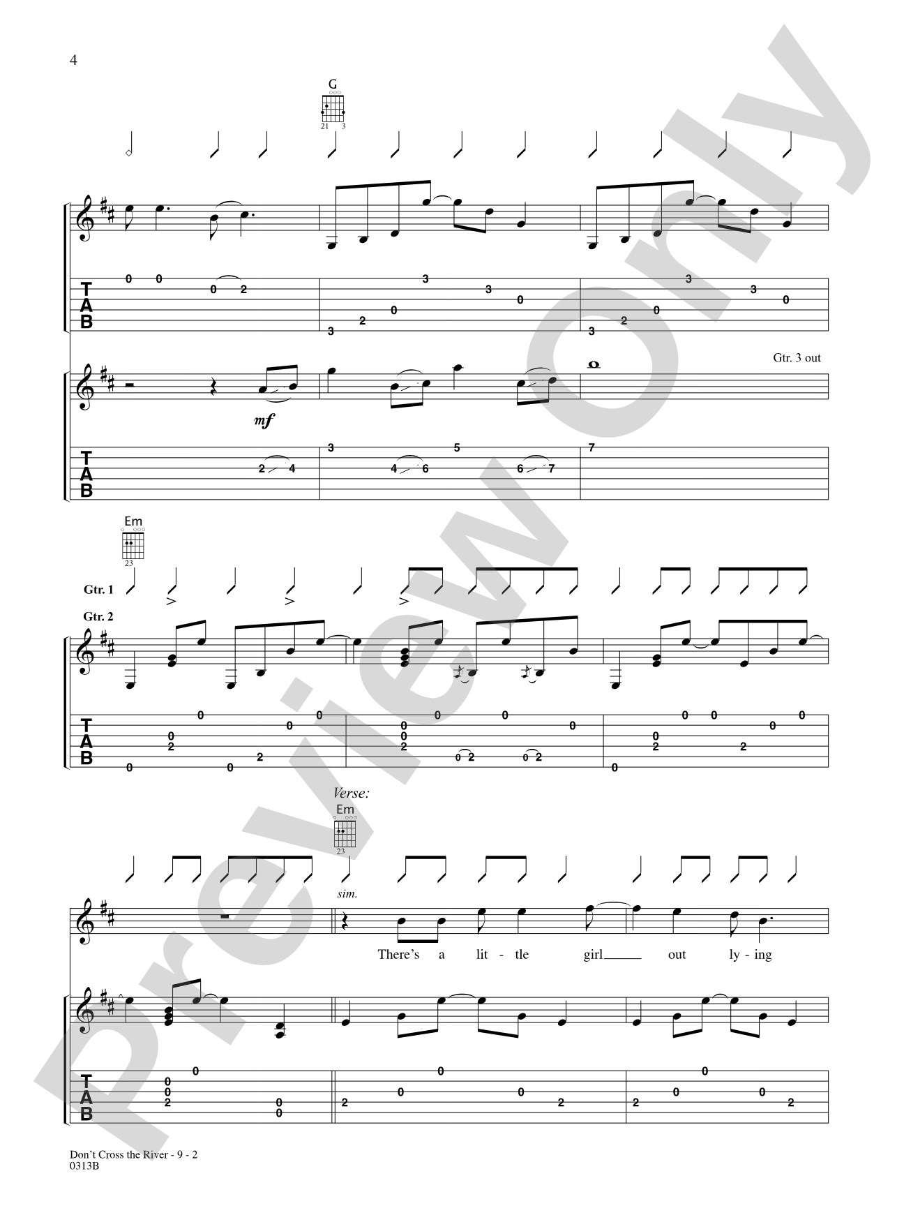 Don't Cross the River: Authentic Guitar TAB