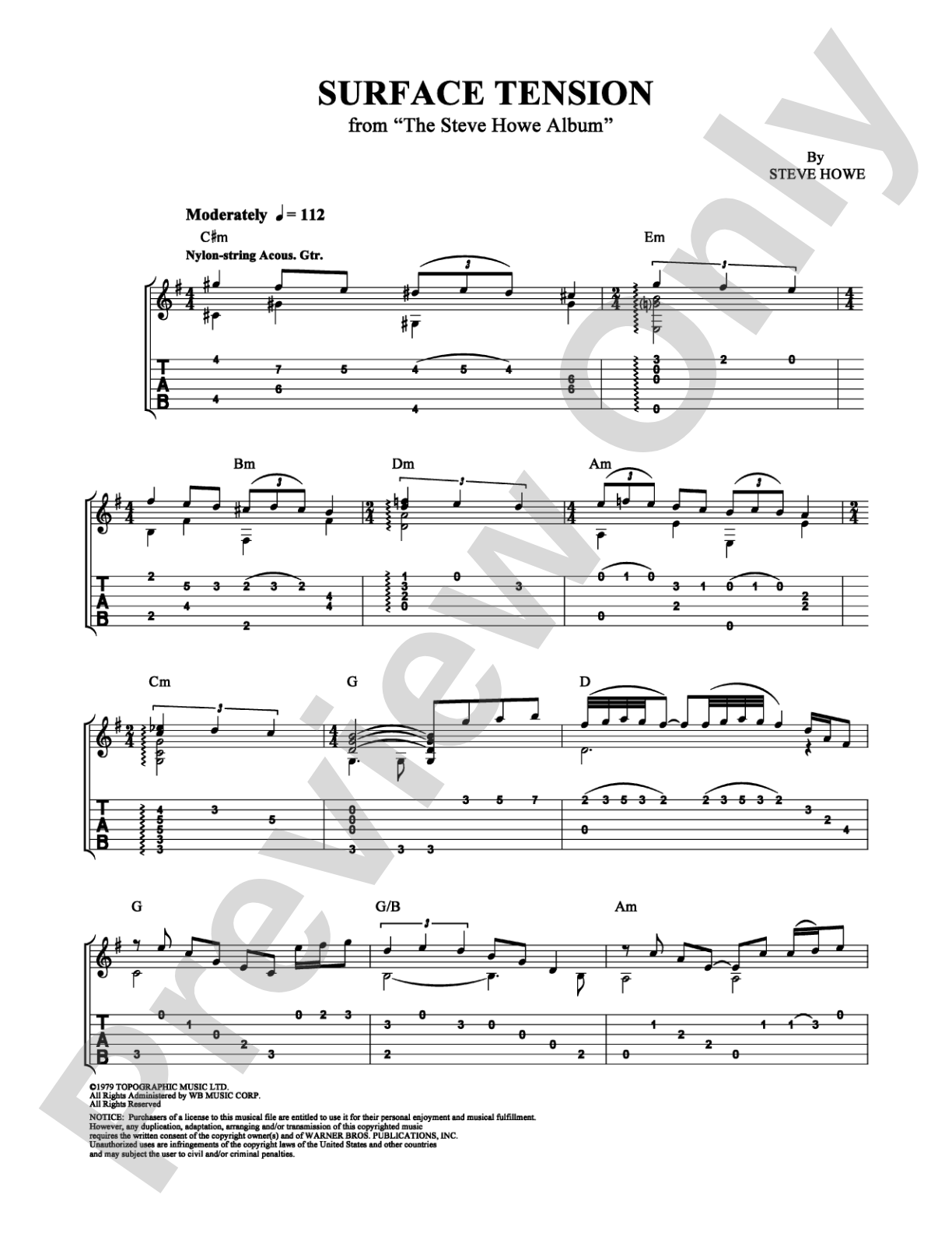 Surface Tension: Guitar TAB Digital Sheet Music