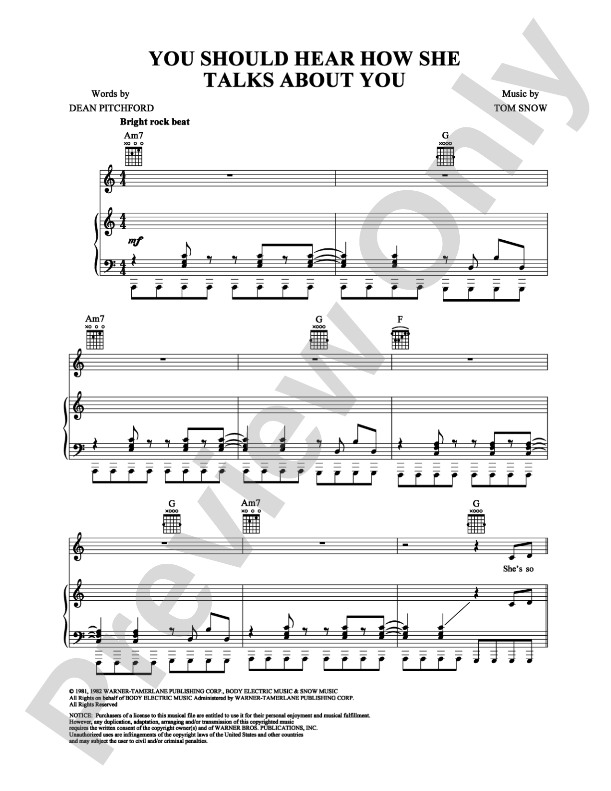 You Should Hear How She Talks About You: Piano/Vocal/Chords Digital Sheet Music