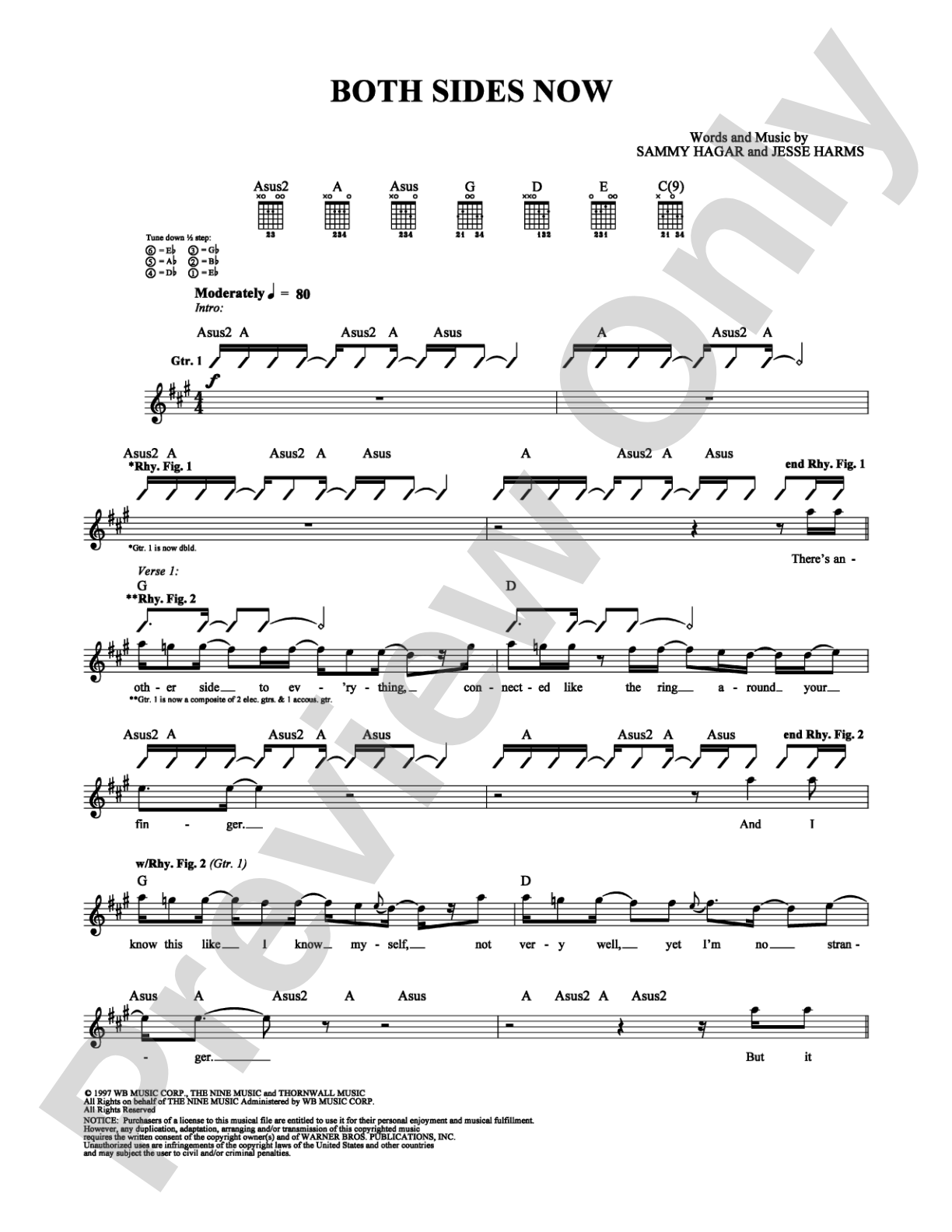 Both Sides Now: Guitar TAB Digital Sheet Music