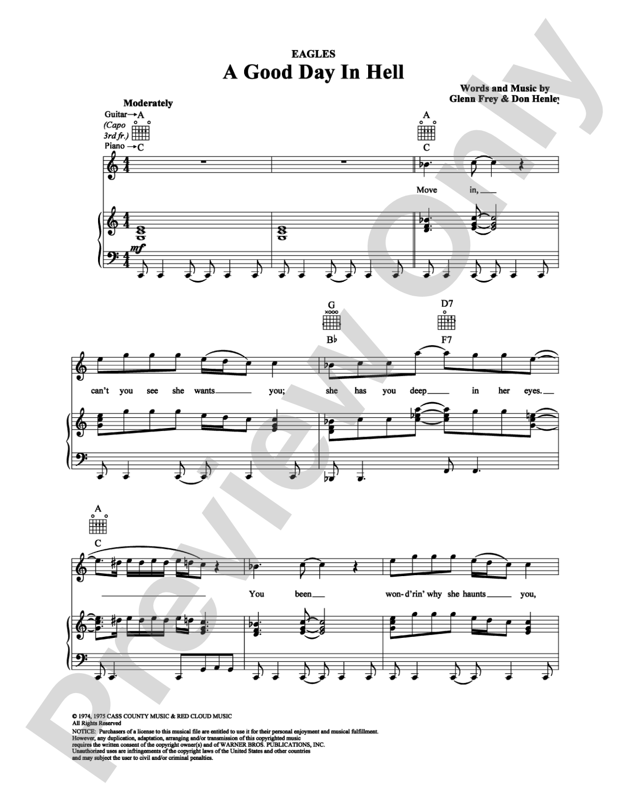 A Good Day In Hell: Piano/Vocal/Chords Digital Sheet Music