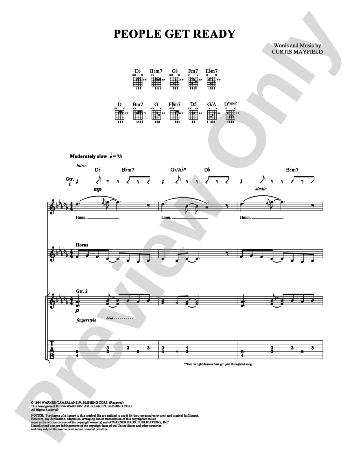 People Get Ready: Guitar TAB Digital Sheet Music