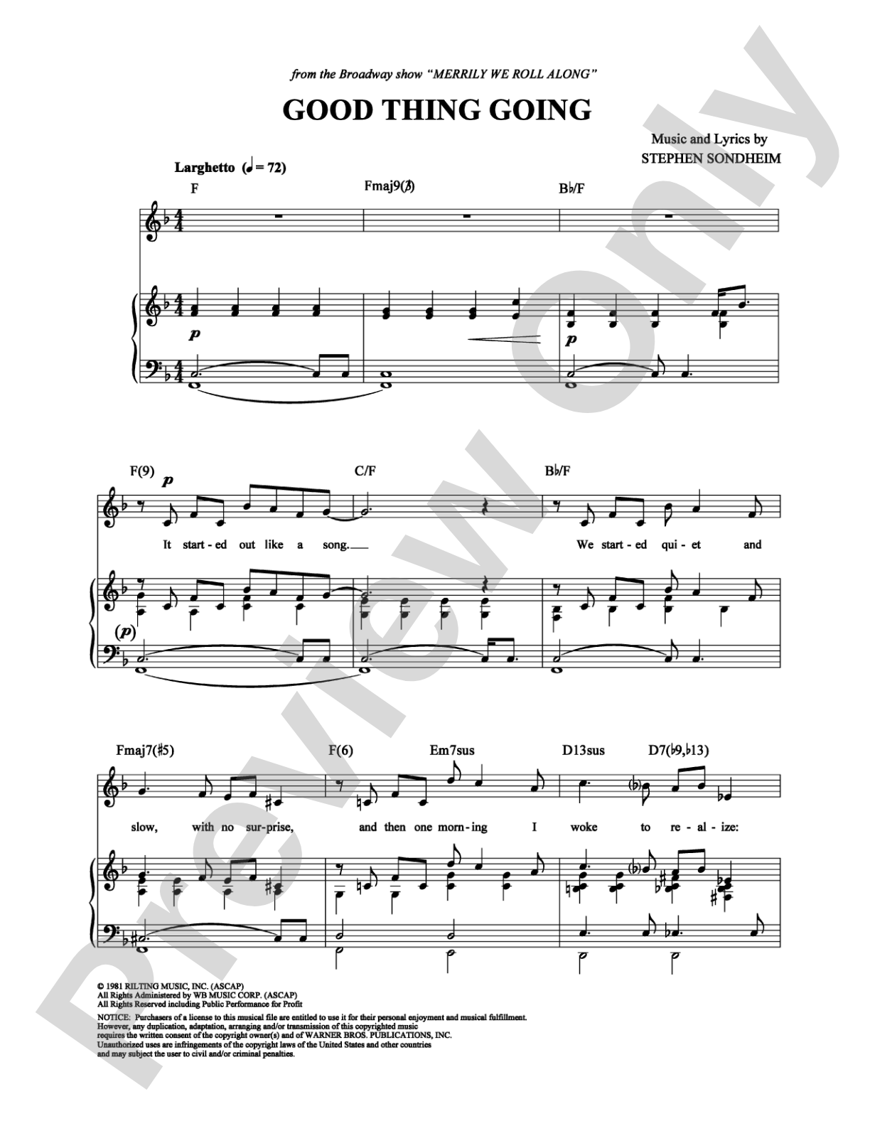 Good Thing Going: Piano/Vocal/Chords Digital Sheet Music