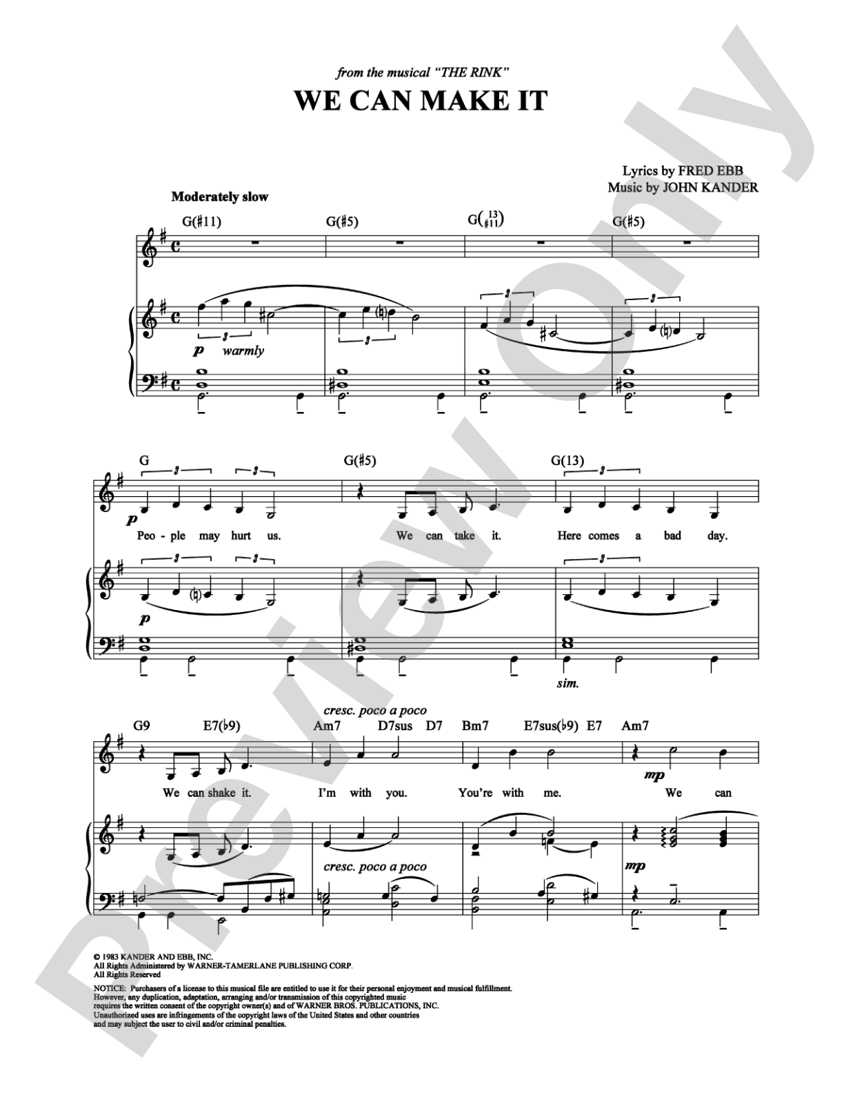 We Can Make It: Piano/Vocal/Chords Digital Sheet Music