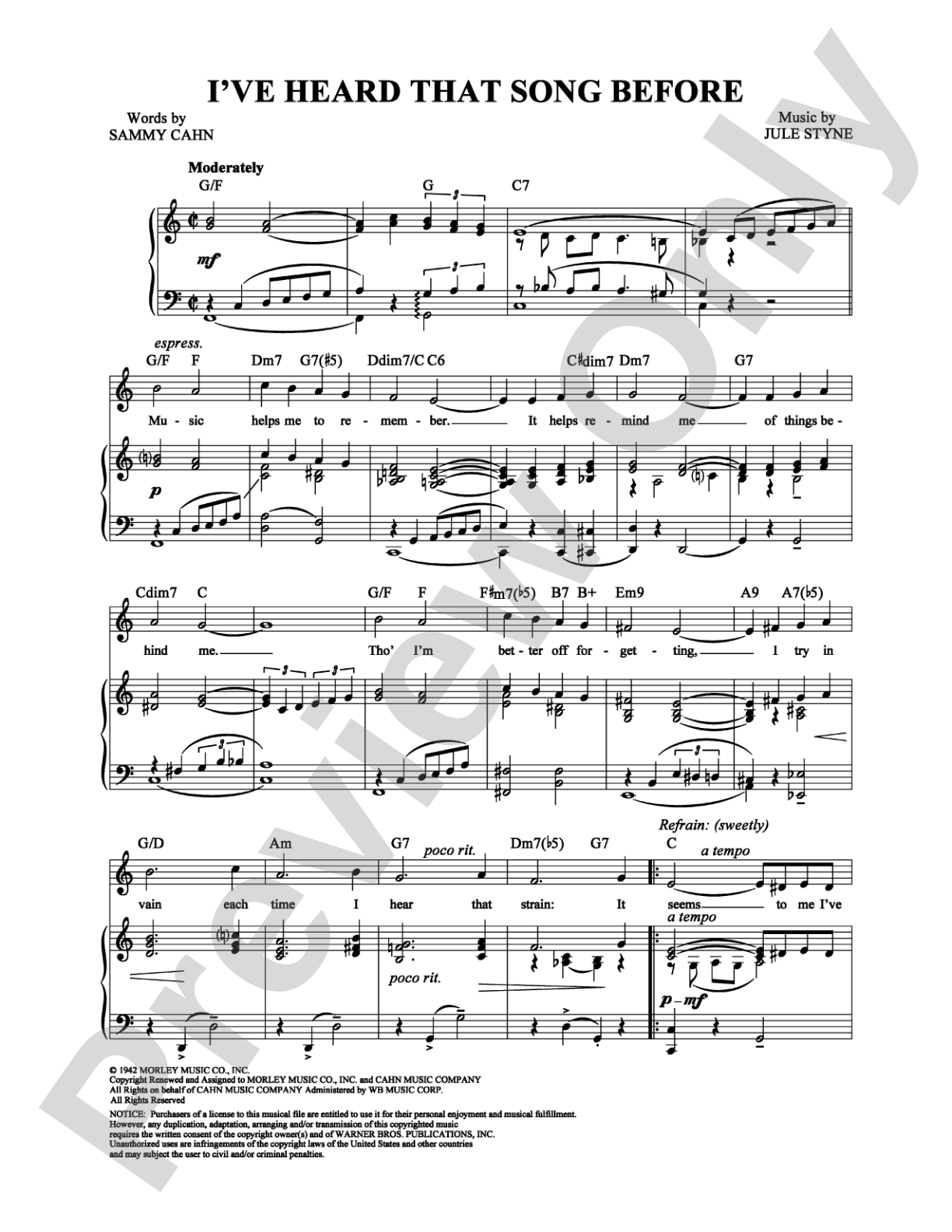 I've Heard That Song Before: Piano/Vocal/Chords Digital Sheet Music