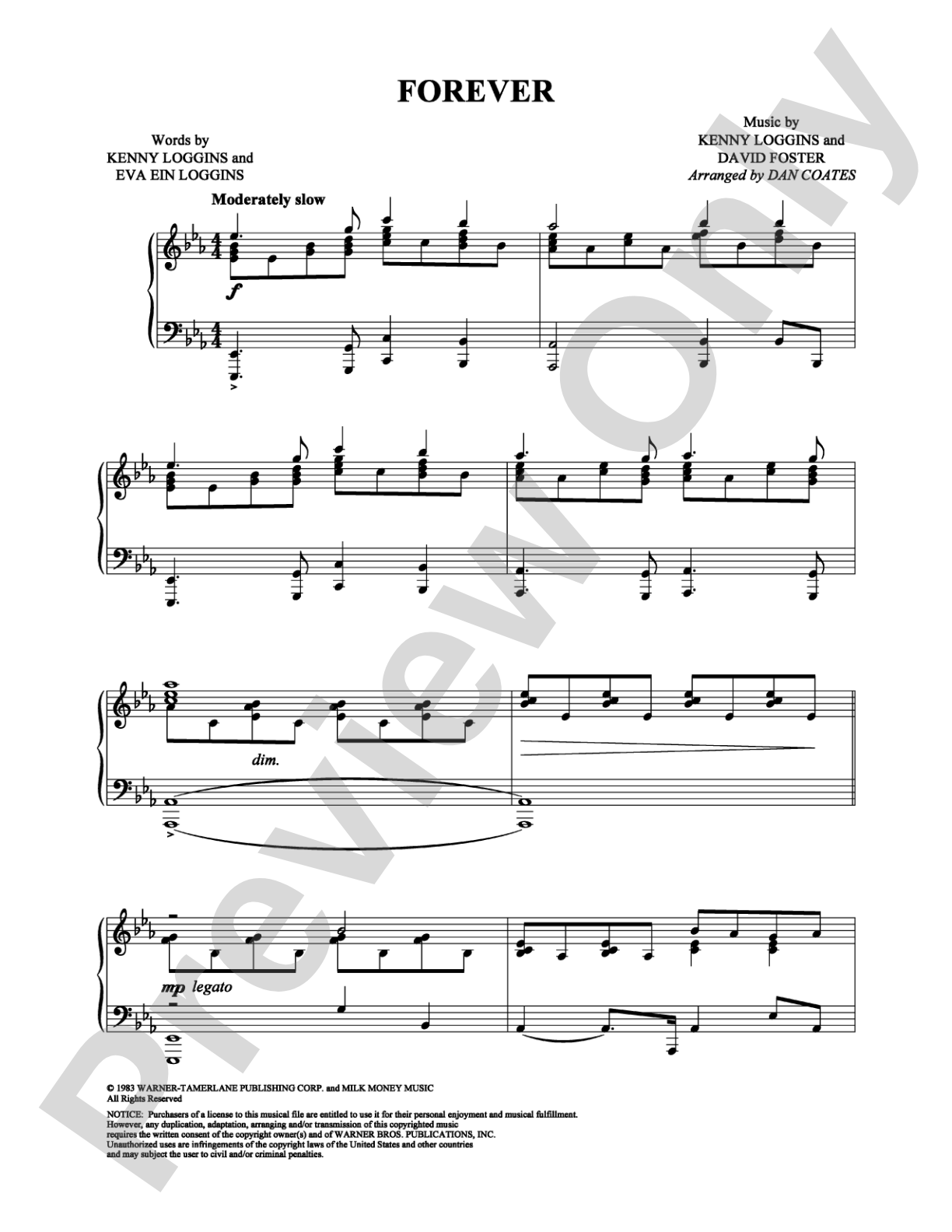 Forever: Piano Digital Sheet Music