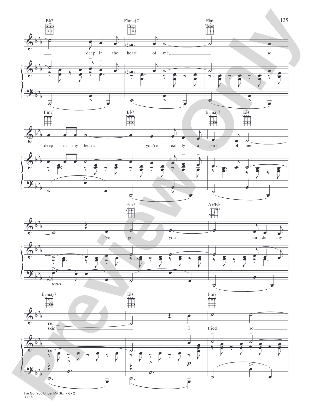 I've Got You Under My Skin (from "Born to Dance"): Piano/Vocal/Chords