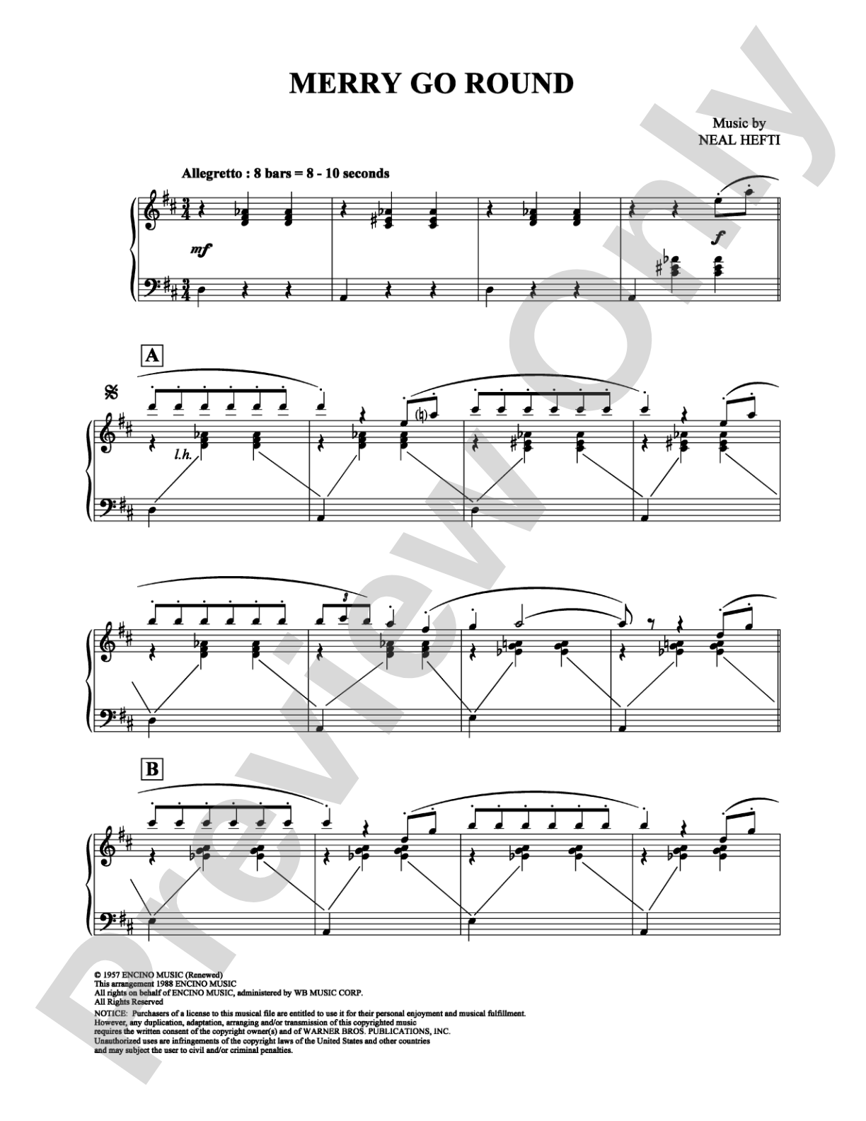 Merry Go Round: Piano Digital Sheet Music