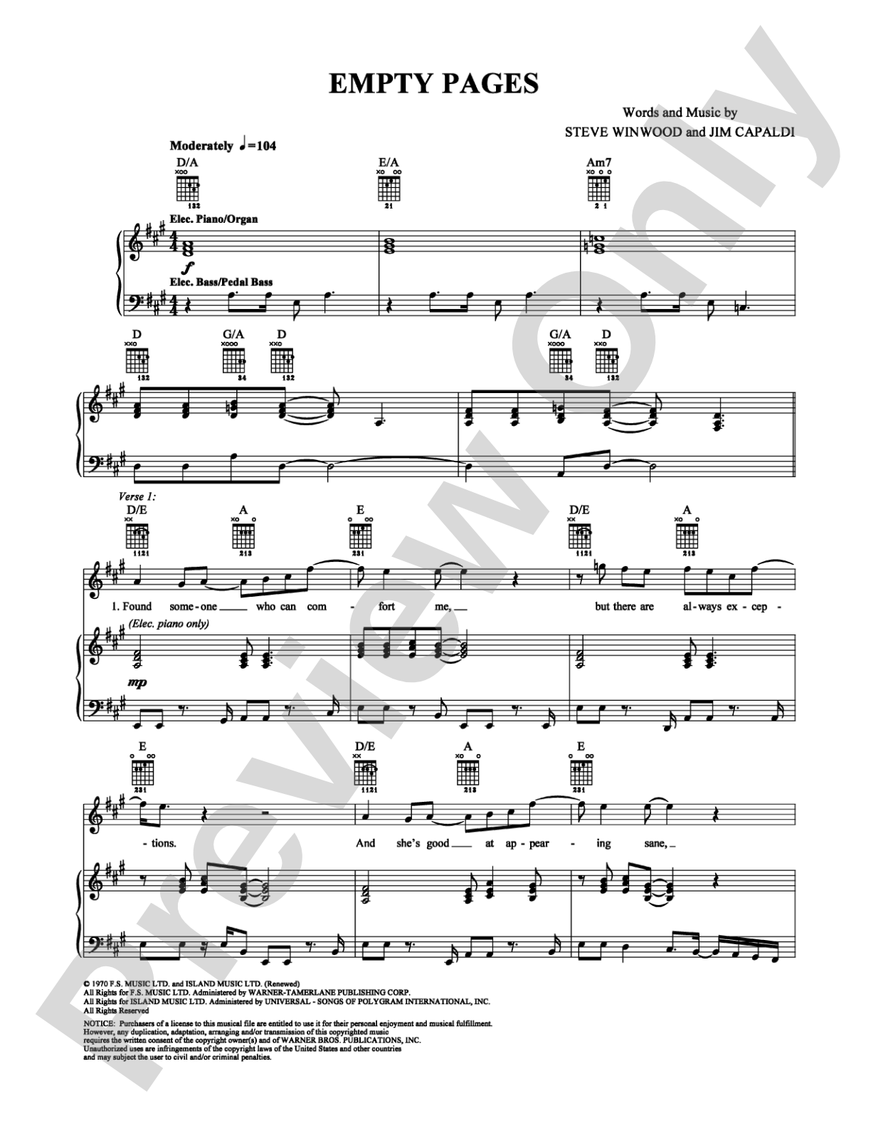 Empty Pages: Guitar TAB Digital Sheet Music