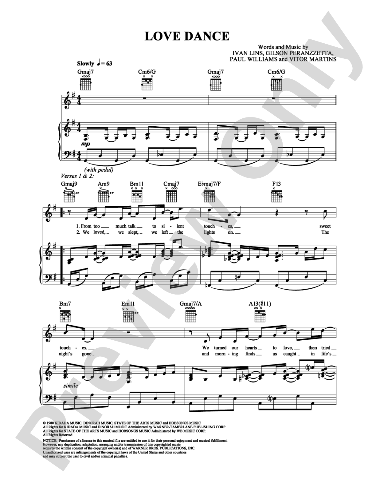 Love Dance: Piano/Vocal/Chords Digital Sheet Music