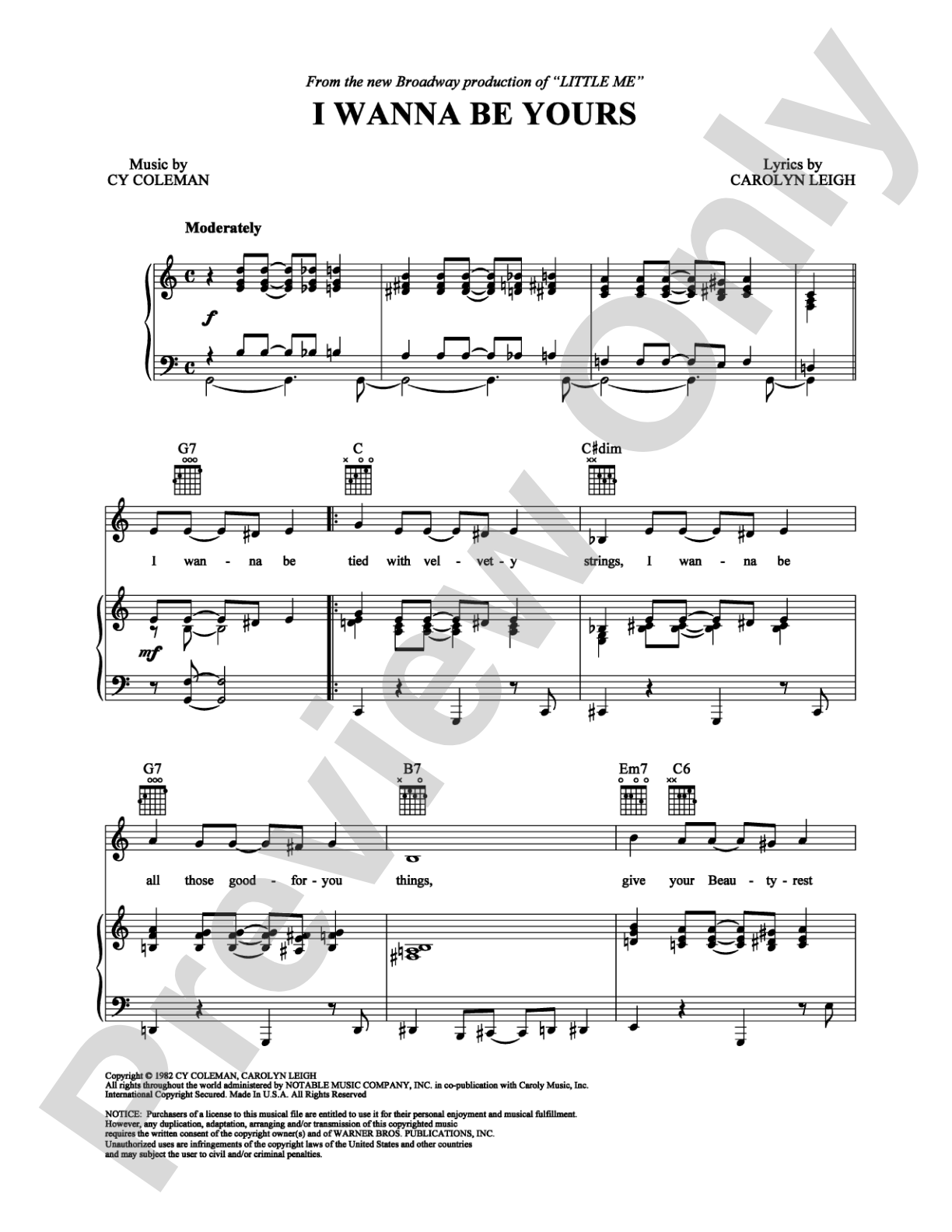 I Wanna Be Yours: Piano/Vocal/Chords Digital Sheet Music