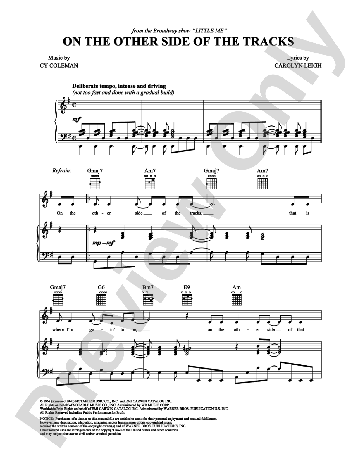 On the Other Side of the Tracks: Piano/Vocal/Chords Digital Sheet Music