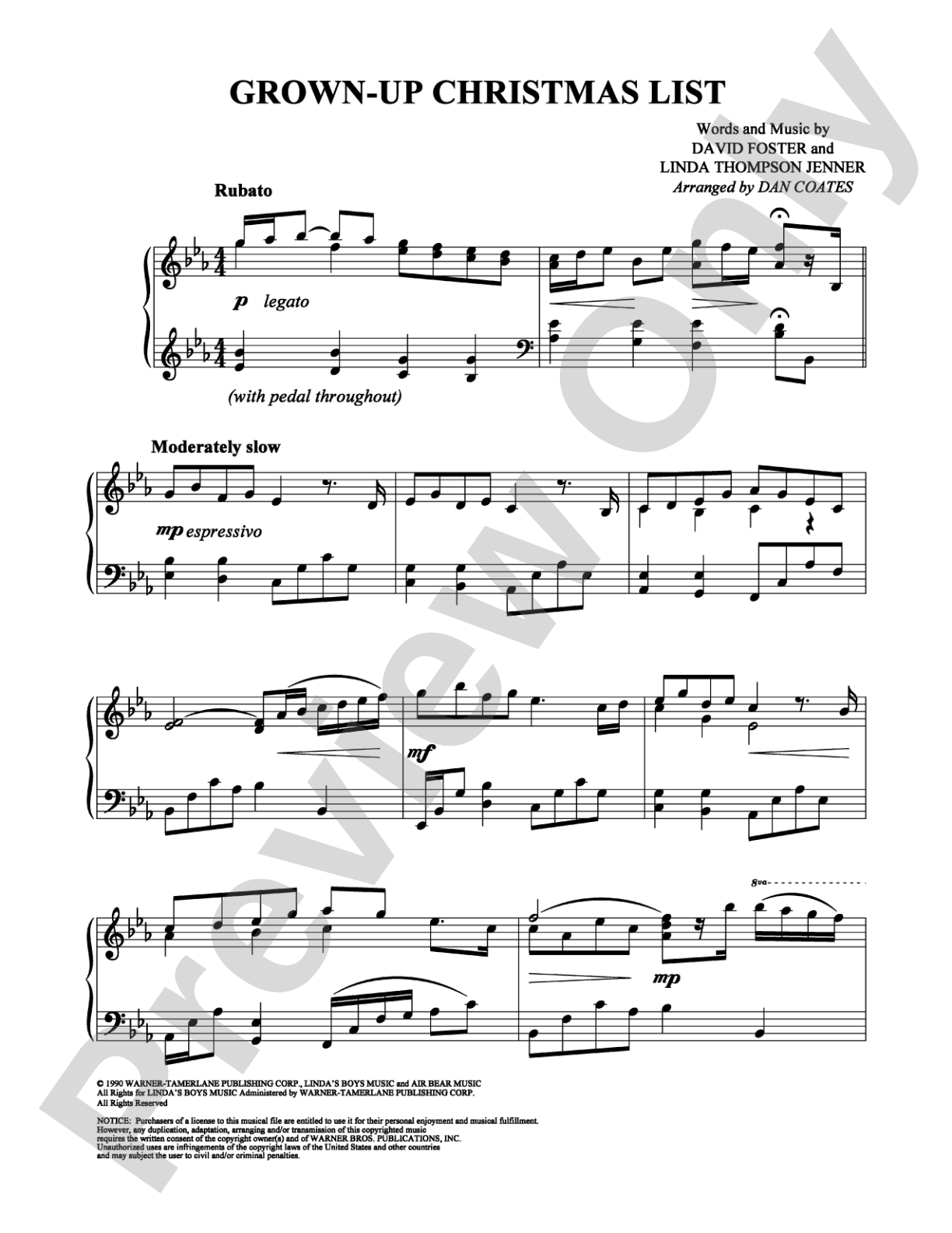 Grown-Up Christmas List: Piano Digital Sheet Music