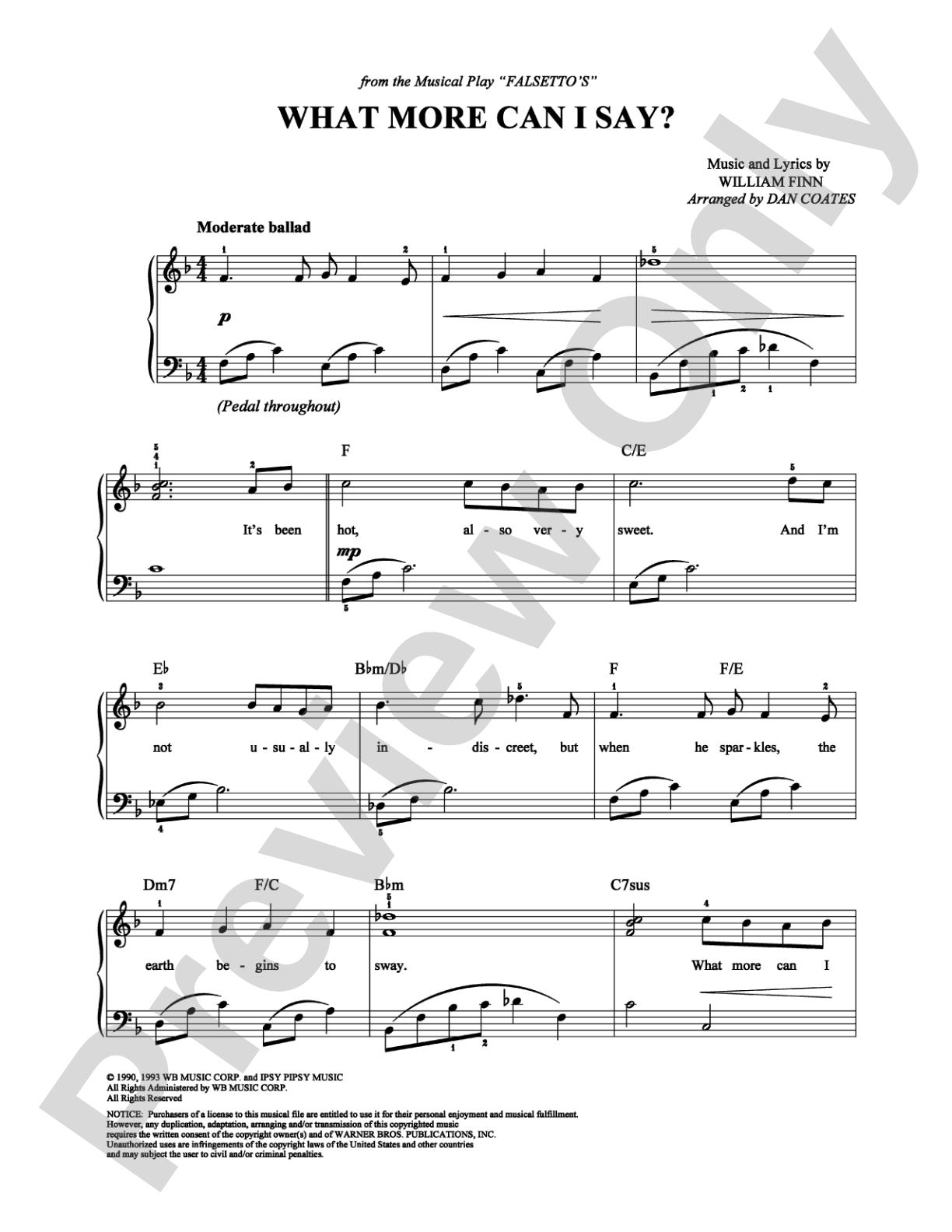 What More Can I Say: Easy Piano Digital Sheet Music