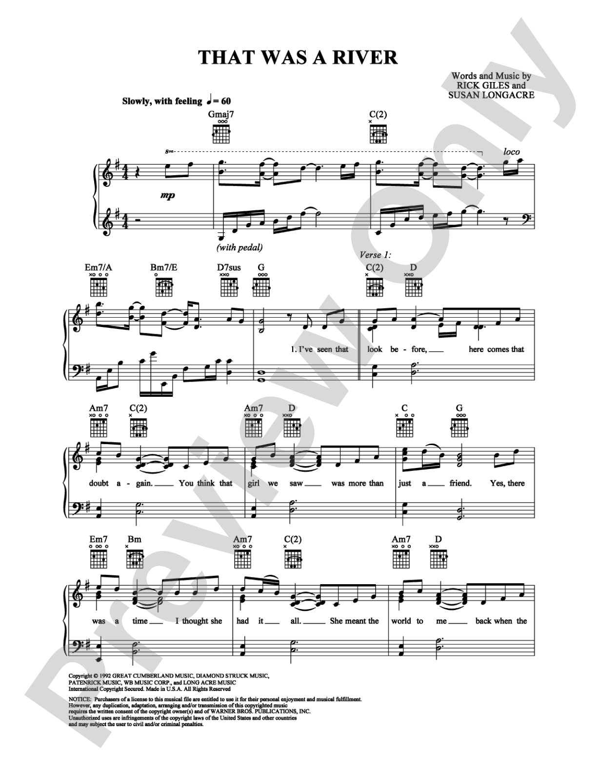 That Was a River: Piano/Vocal/Chords Digital Sheet Music