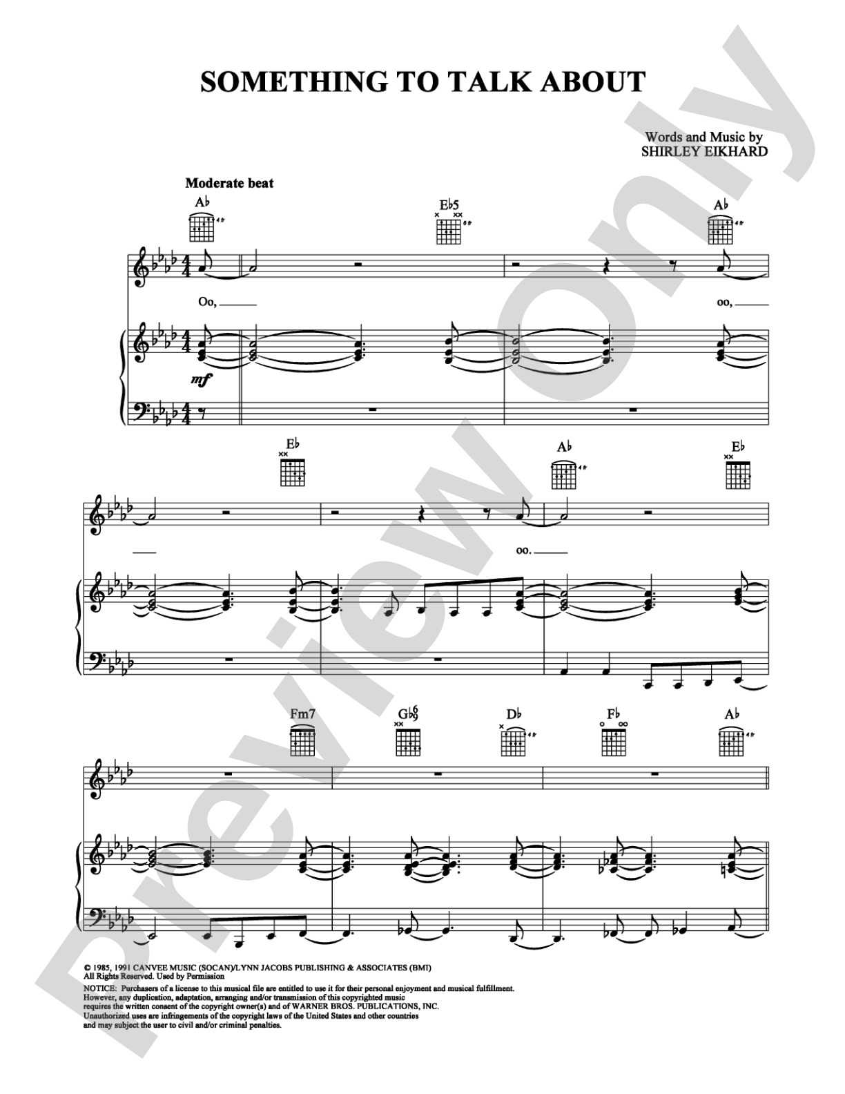 Something To Talk About: Piano/Vocal/Chords Digital Sheet Music