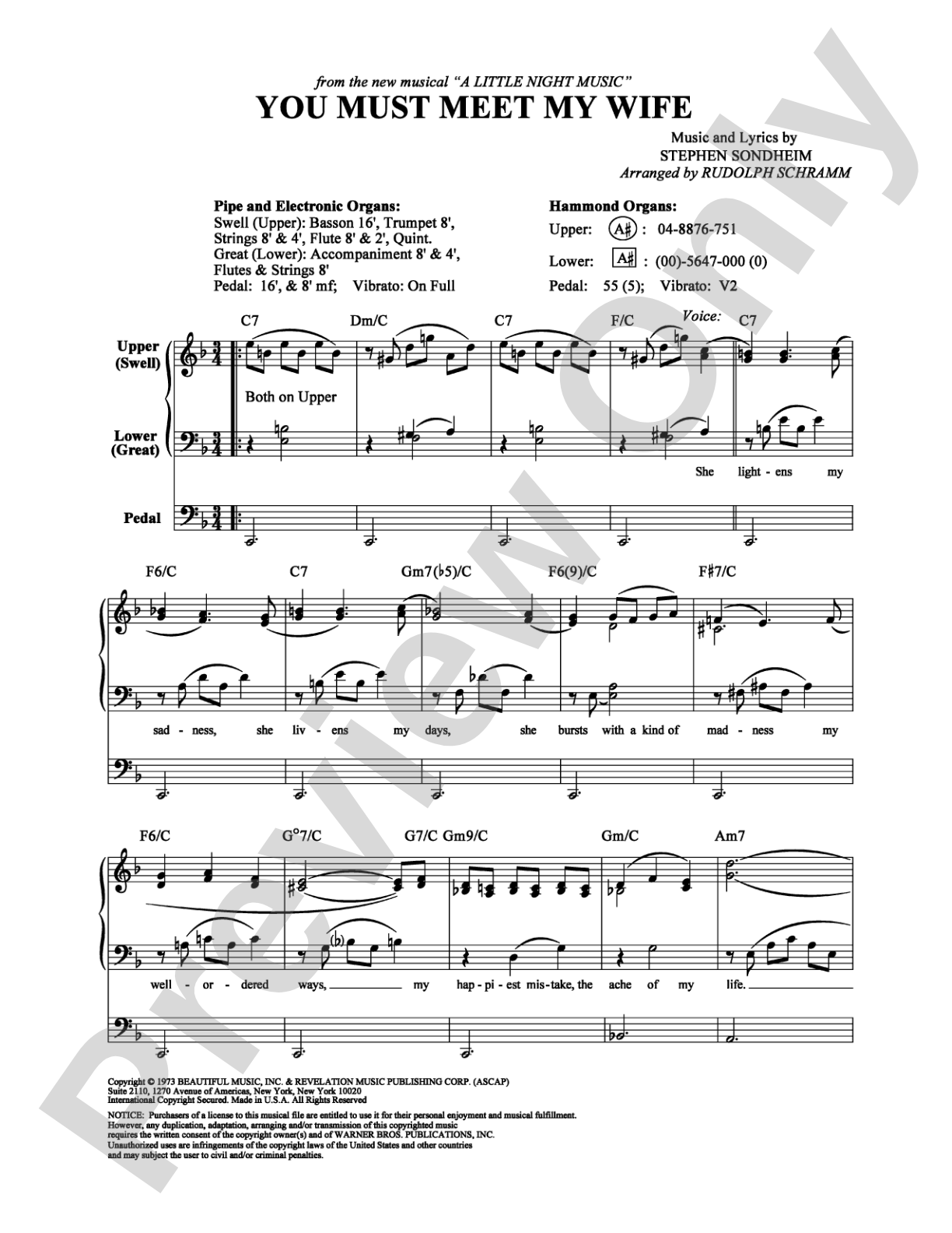 You Must Meet My Wife: Organ Digital Sheet Music