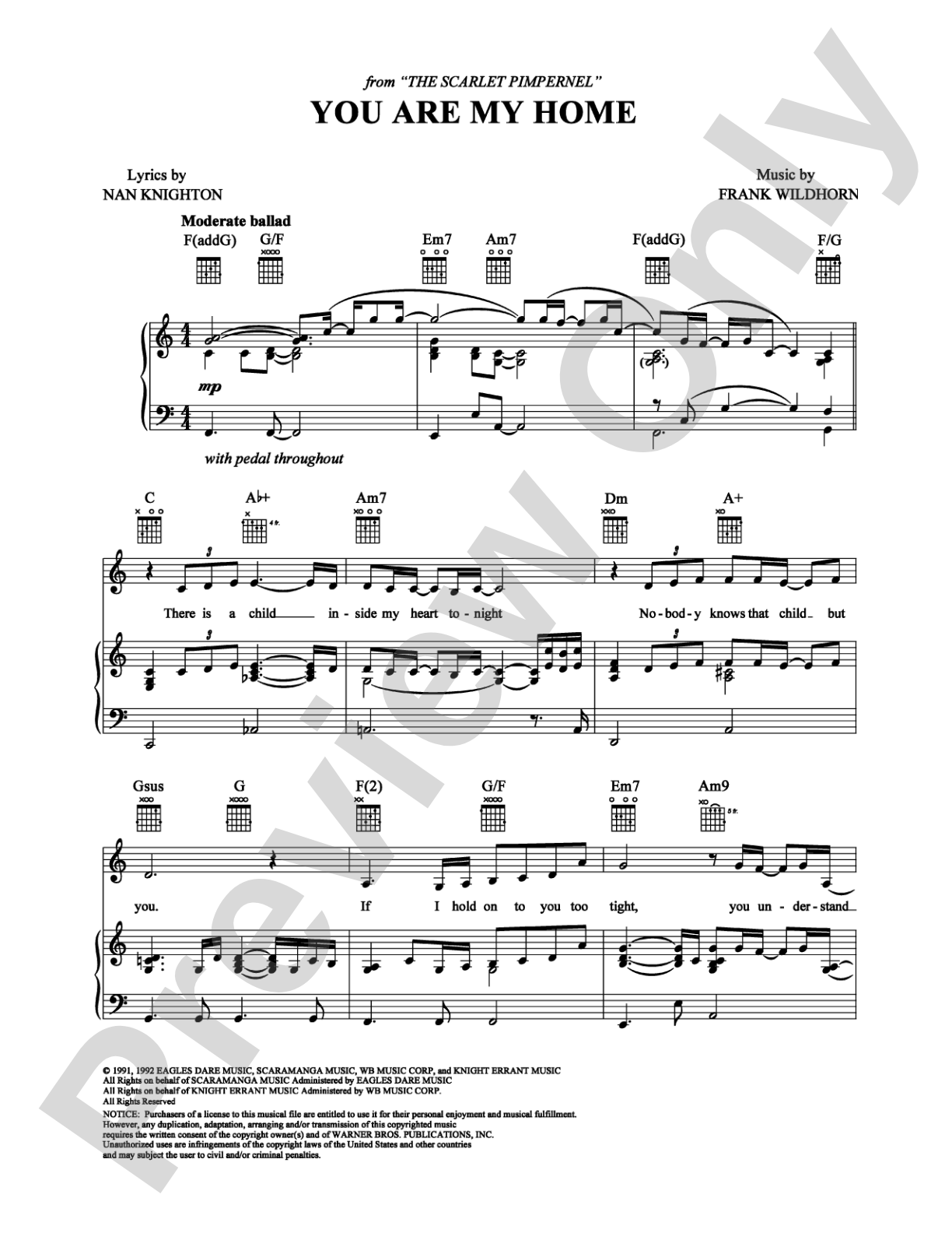 You Are My Home: Piano/Vocal/Chords Digital Sheet Music