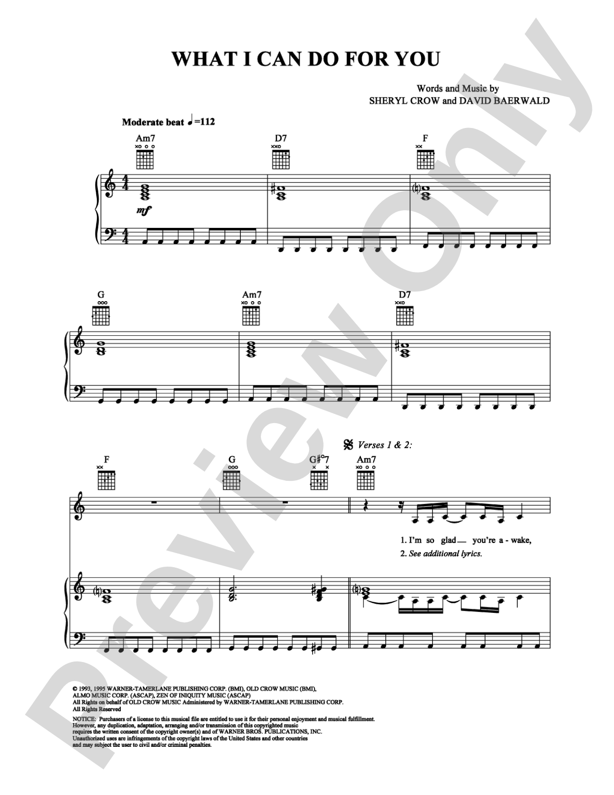 What I Can Do For You: Piano/Vocal/Chords Digital Sheet Music