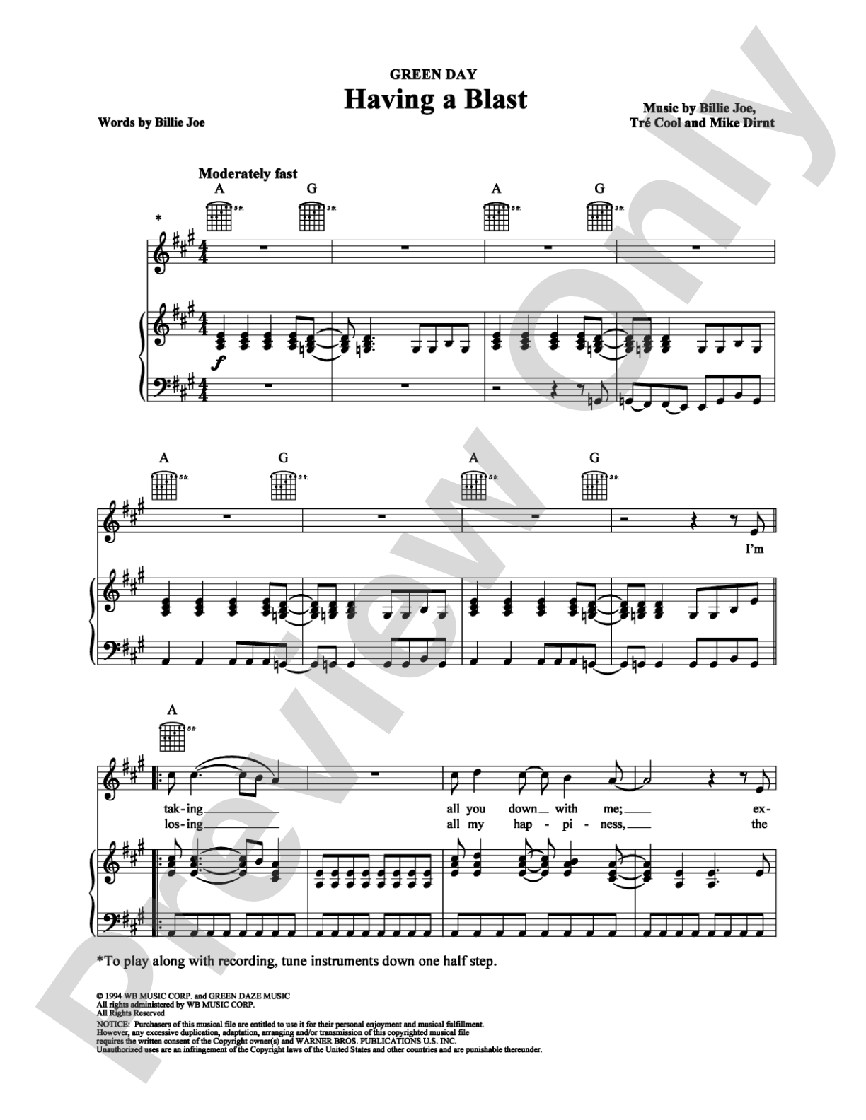 Having a Blast: Piano/Vocal/Chords Digital Sheet Music