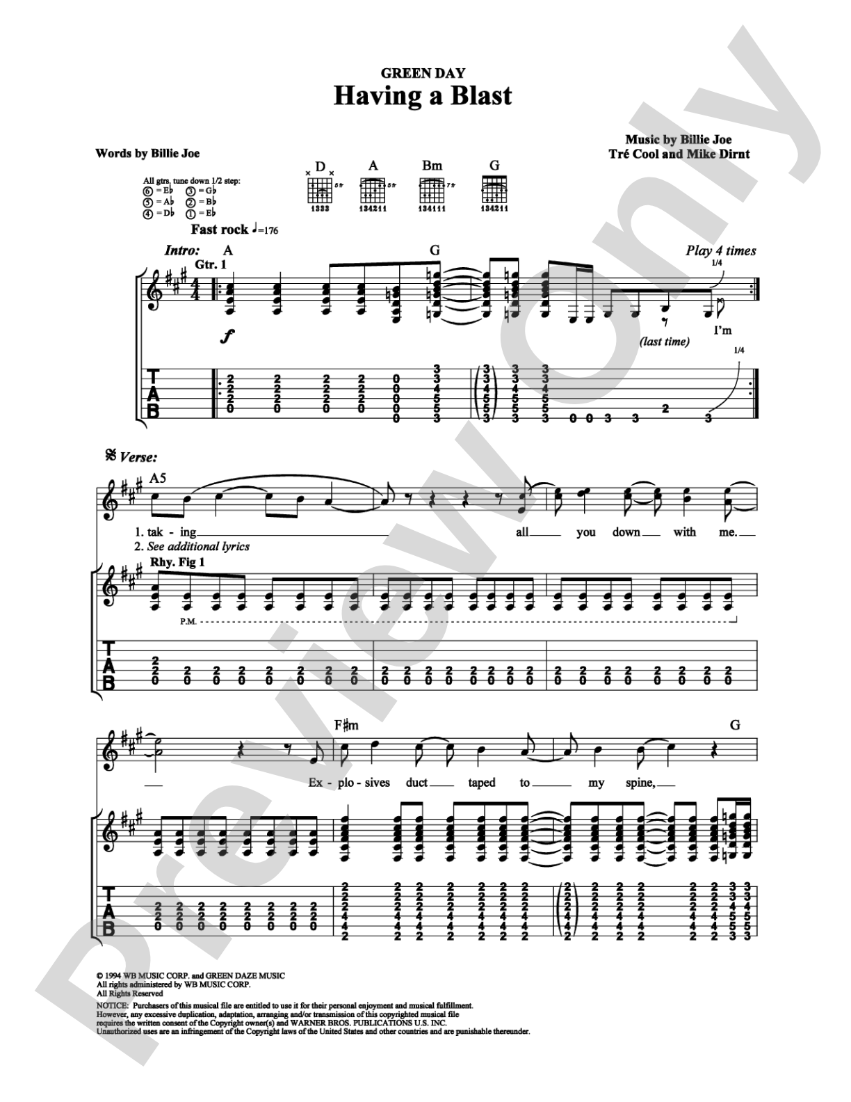 Having a Blast: Guitar TAB Digital Sheet Music