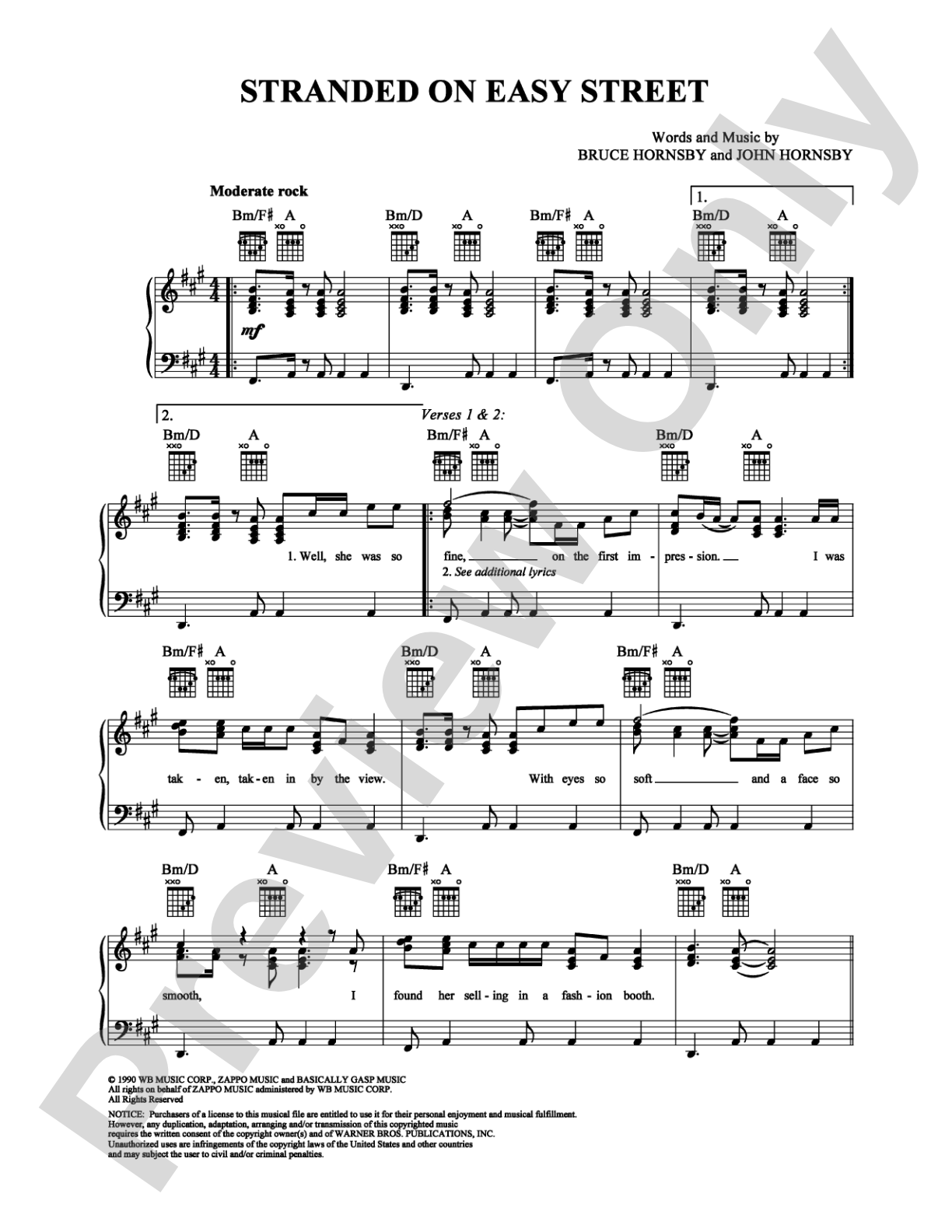 Stranded on Easy Street: Piano/Vocal/Chords Digital Sheet Music