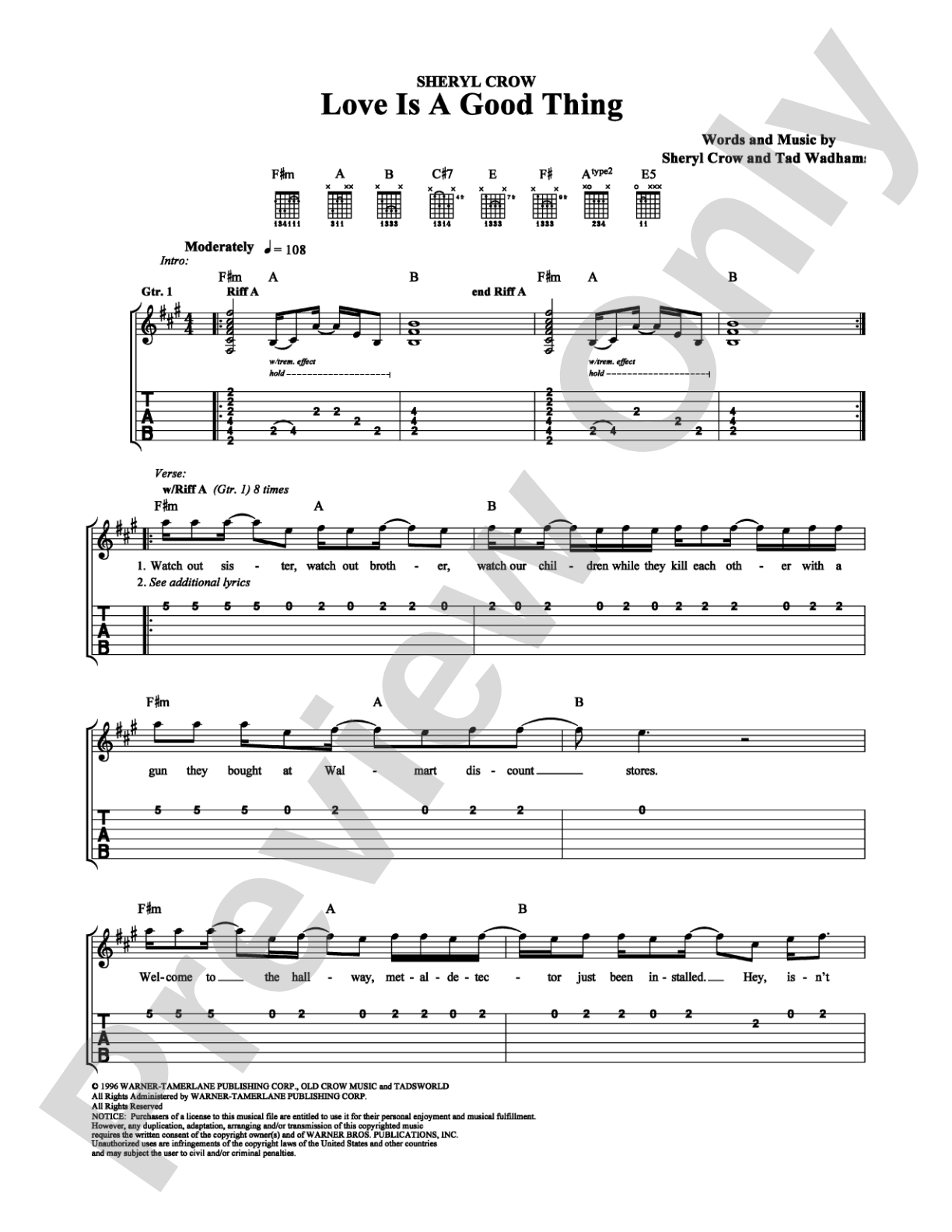 Love is a Good Thing: Easy Guitar Digital Sheet Music