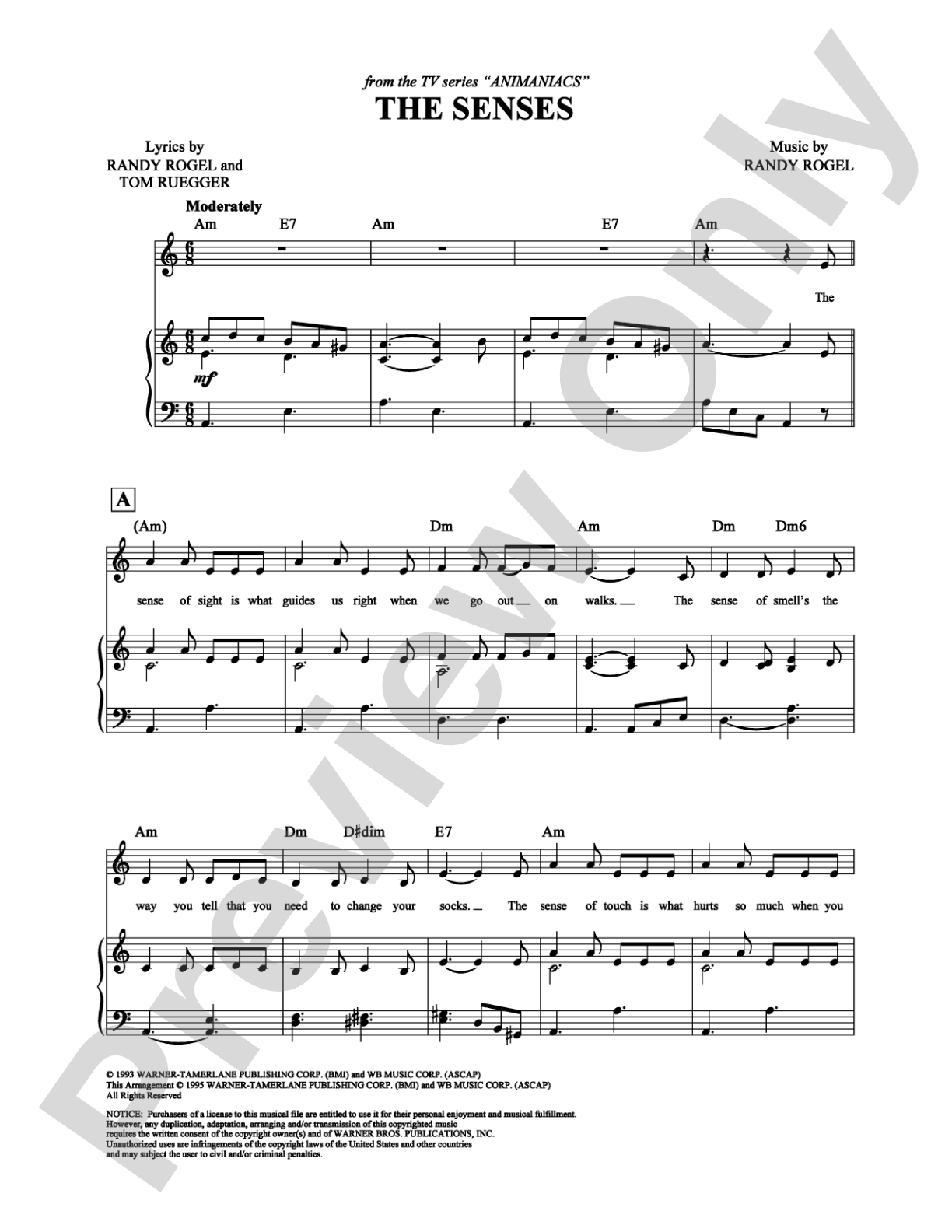 The Senses: Piano/Vocal/Chords Digital Sheet Music