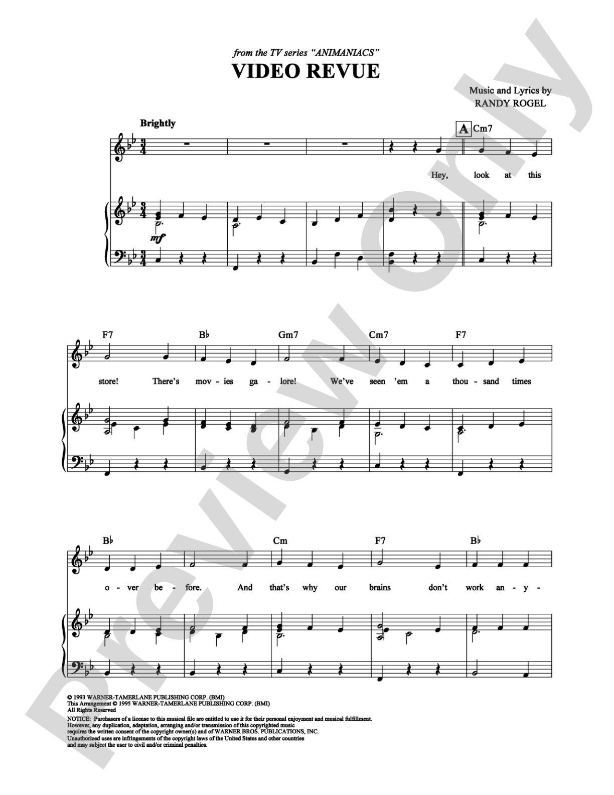 Video Revue: Piano/Vocal/Chords Digital Sheet Music