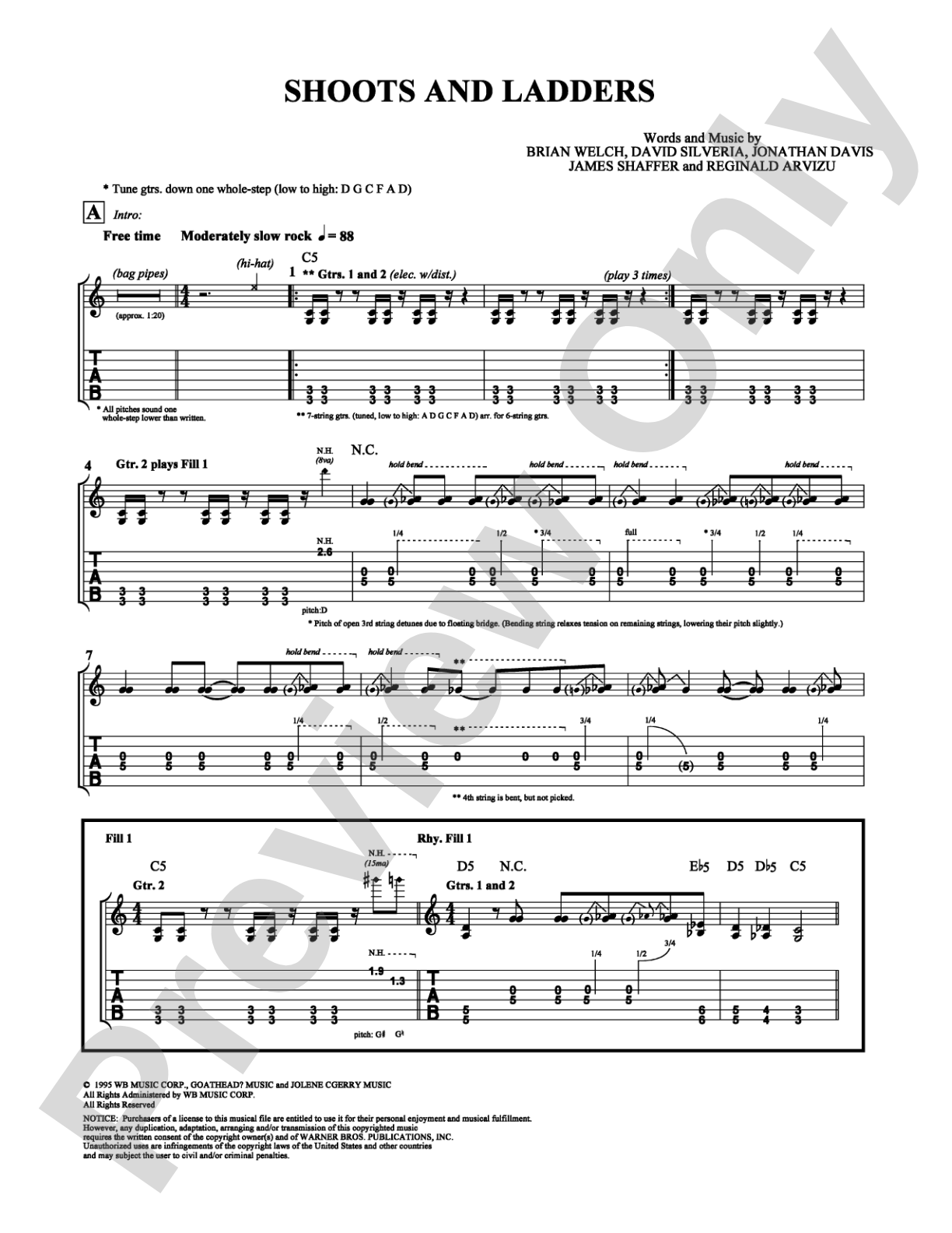 Shoots and Ladders: Guitar TAB Digital Sheet Music