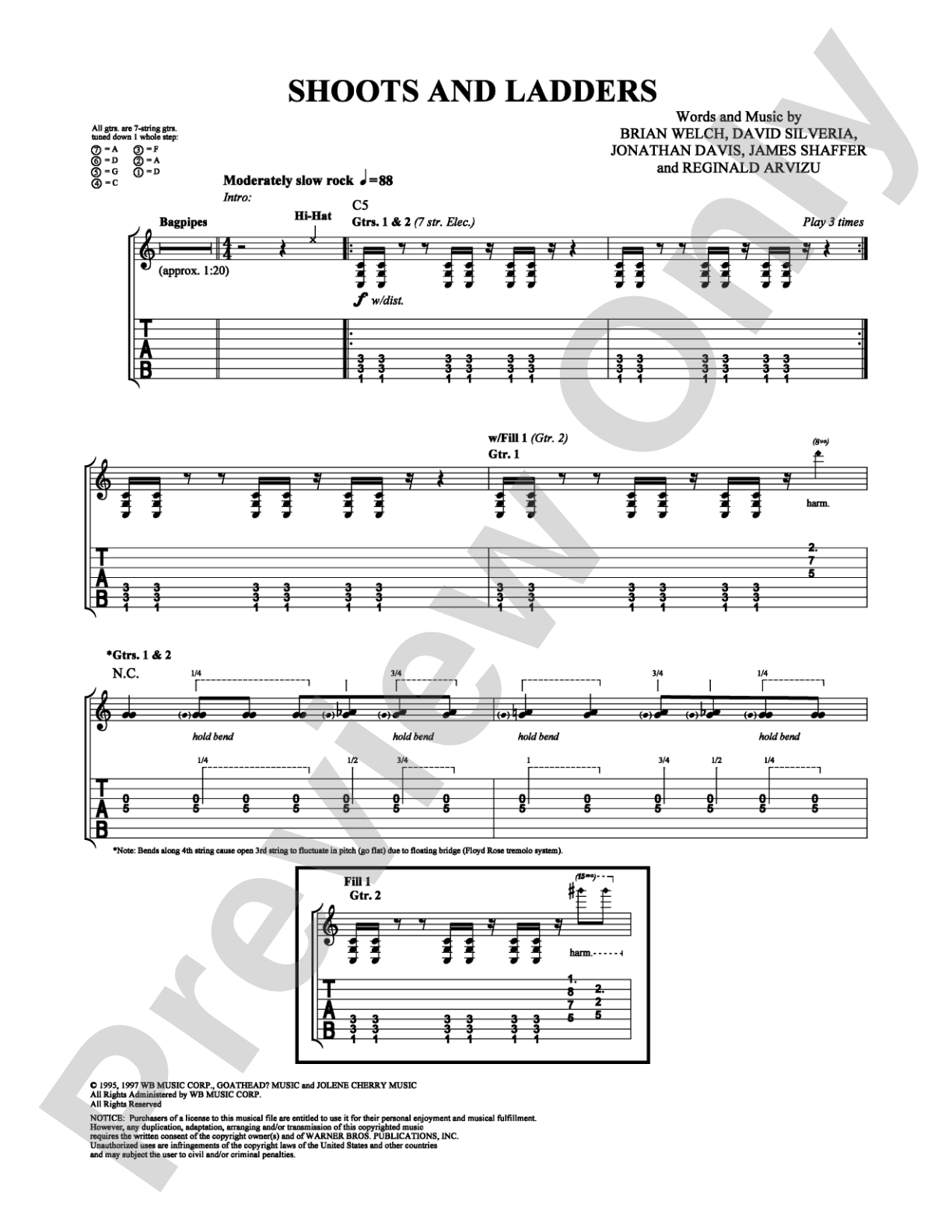 Shoots and Ladders: Guitar TAB Digital Sheet Music
