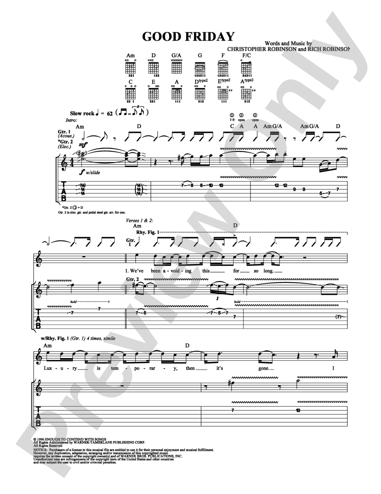 Good Friday: Guitar TAB Digital Sheet Music