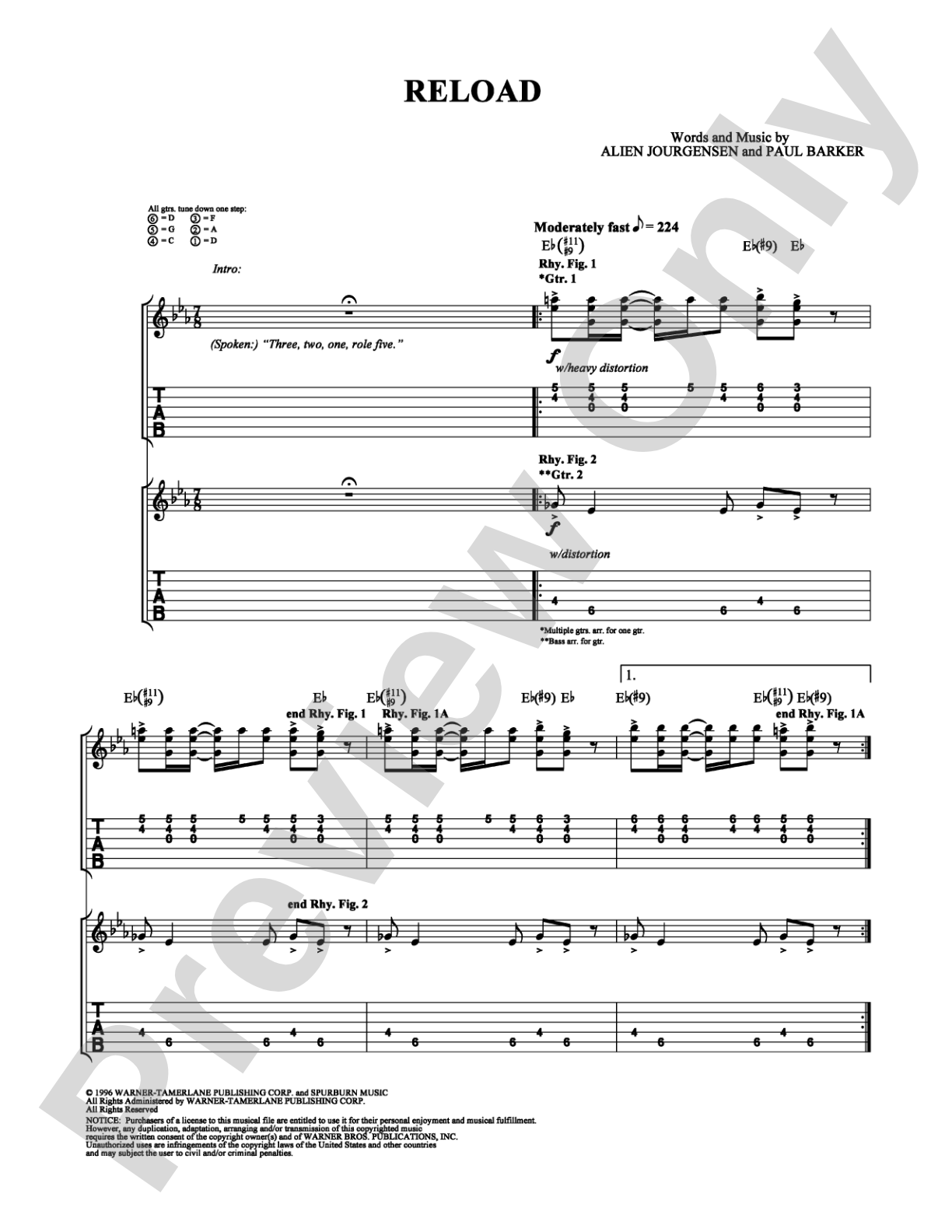 Reload: Guitar TAB Digital Sheet Music